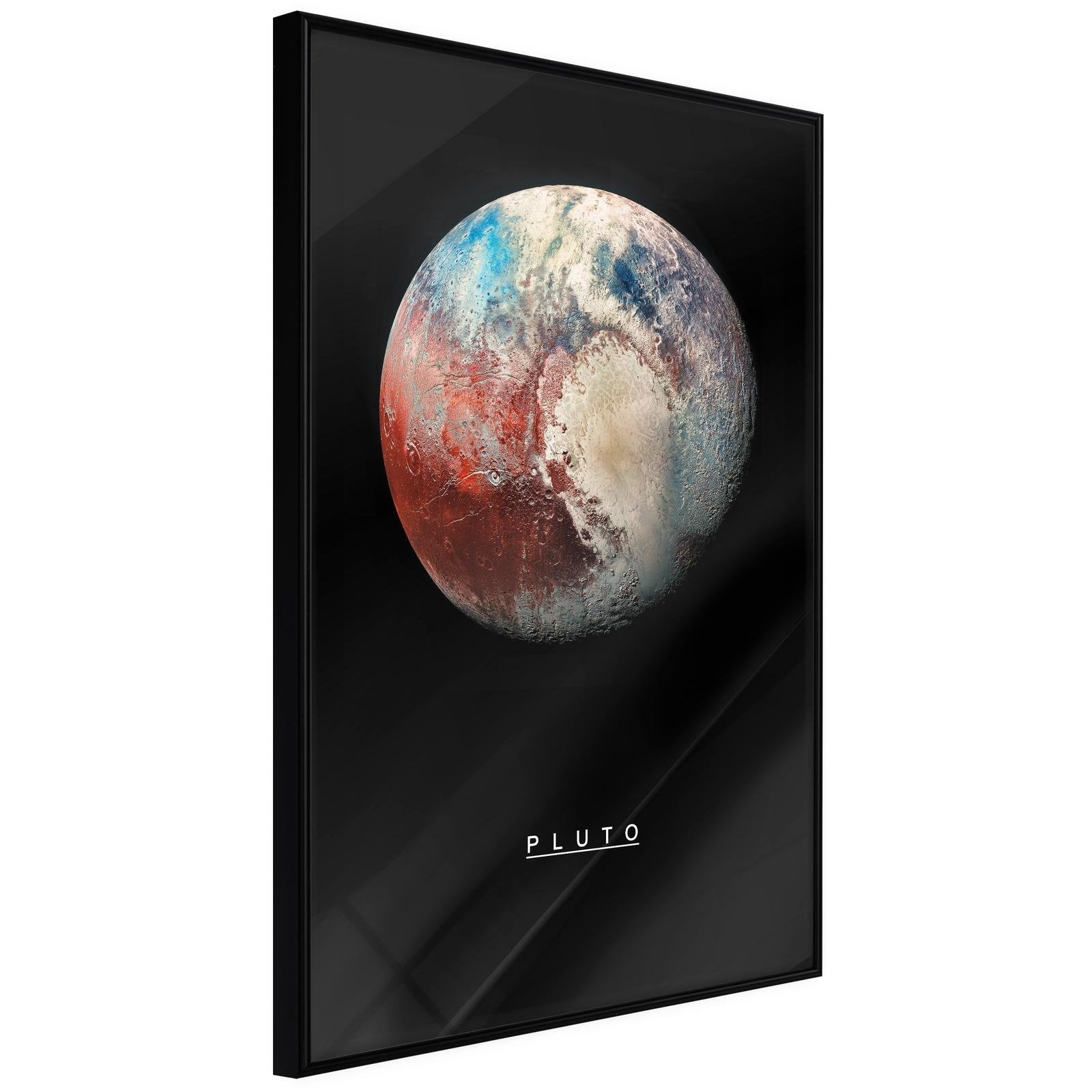 Inramad Poster / Tavla - The Solar System: Pluto-Poster Inramad-Artgeist-20x30-Svart ram-peaceofhome.se