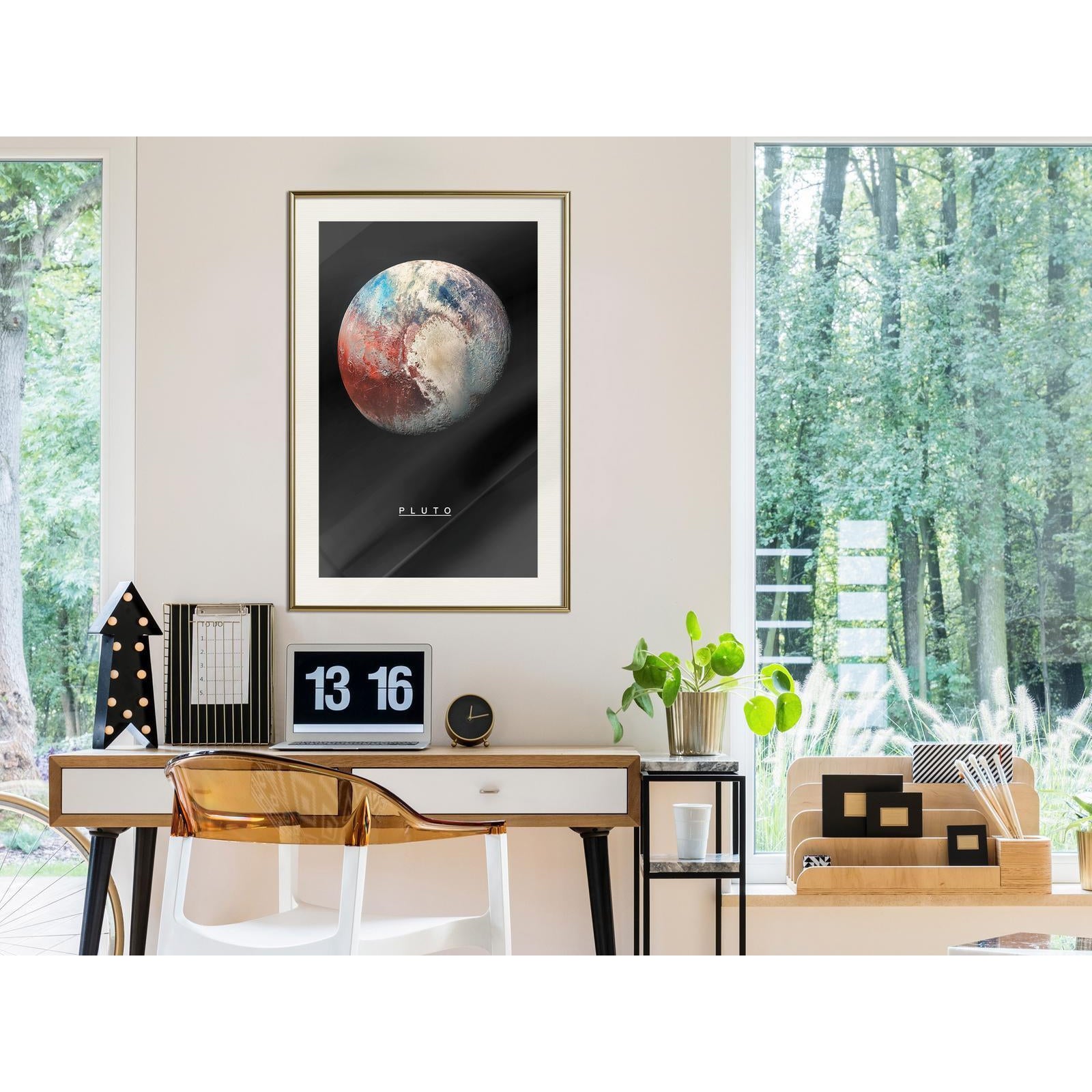 Inramad Poster / Tavla - The Solar System: Pluto-Poster Inramad-Artgeist-peaceofhome.se