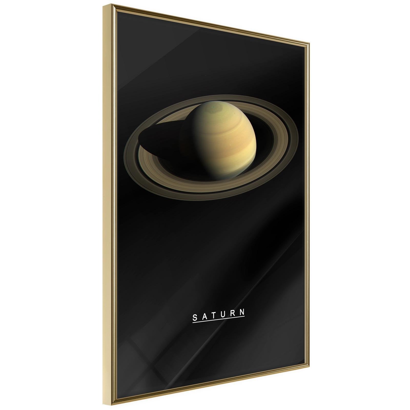 Inramad Poster / Tavla - The Solar System: Saturn-Poster Inramad-Artgeist-20x30-Guldram-peaceofhome.se