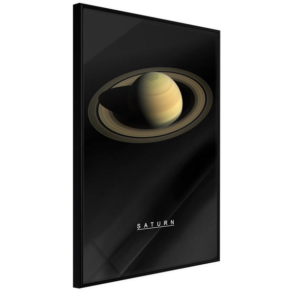 Inramad Poster / Tavla - The Solar System: Saturn-Poster Inramad-Artgeist-20x30-Svart ram-peaceofhome.se