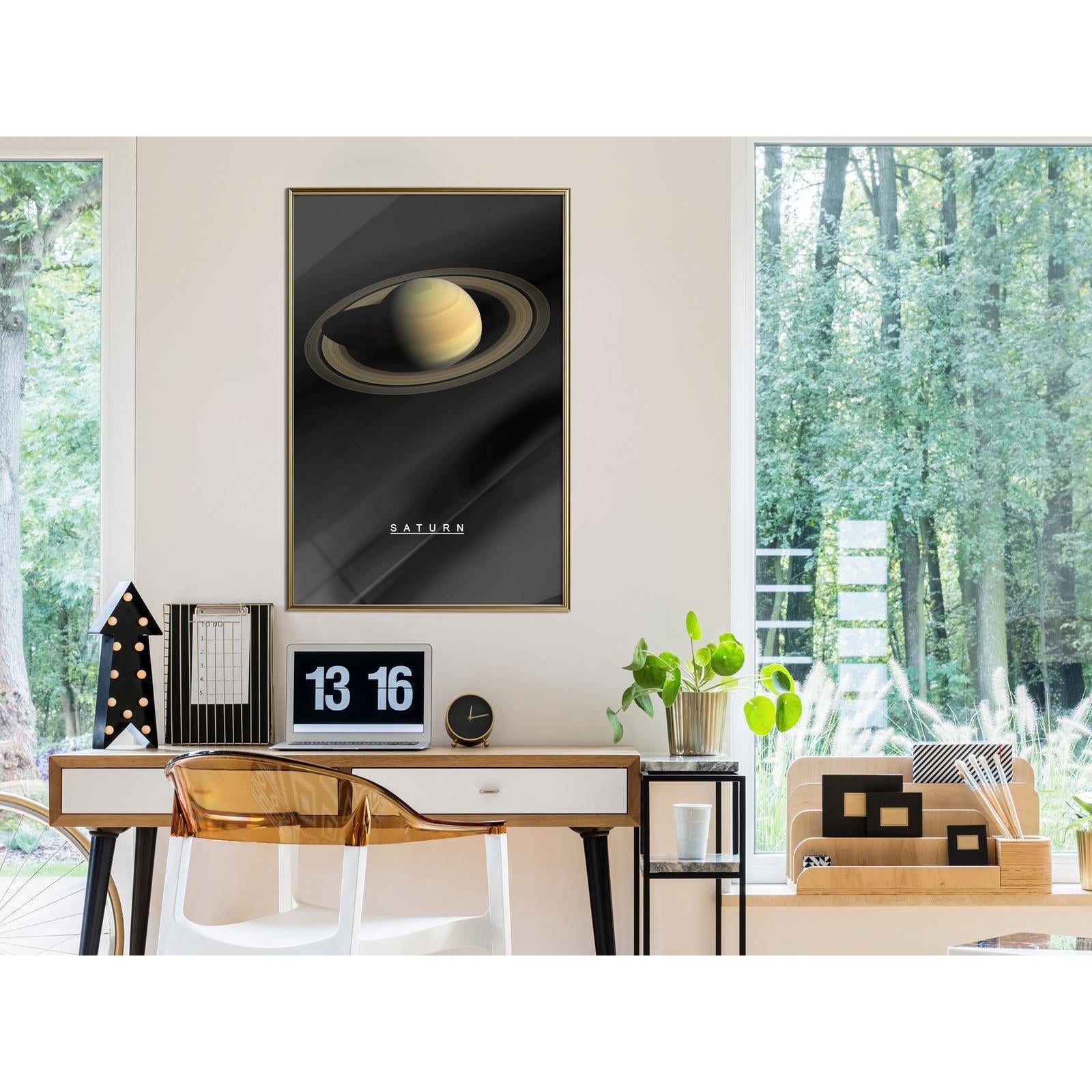 Inramad Poster / Tavla - The Solar System: Saturn-Poster Inramad-Artgeist-peaceofhome.se