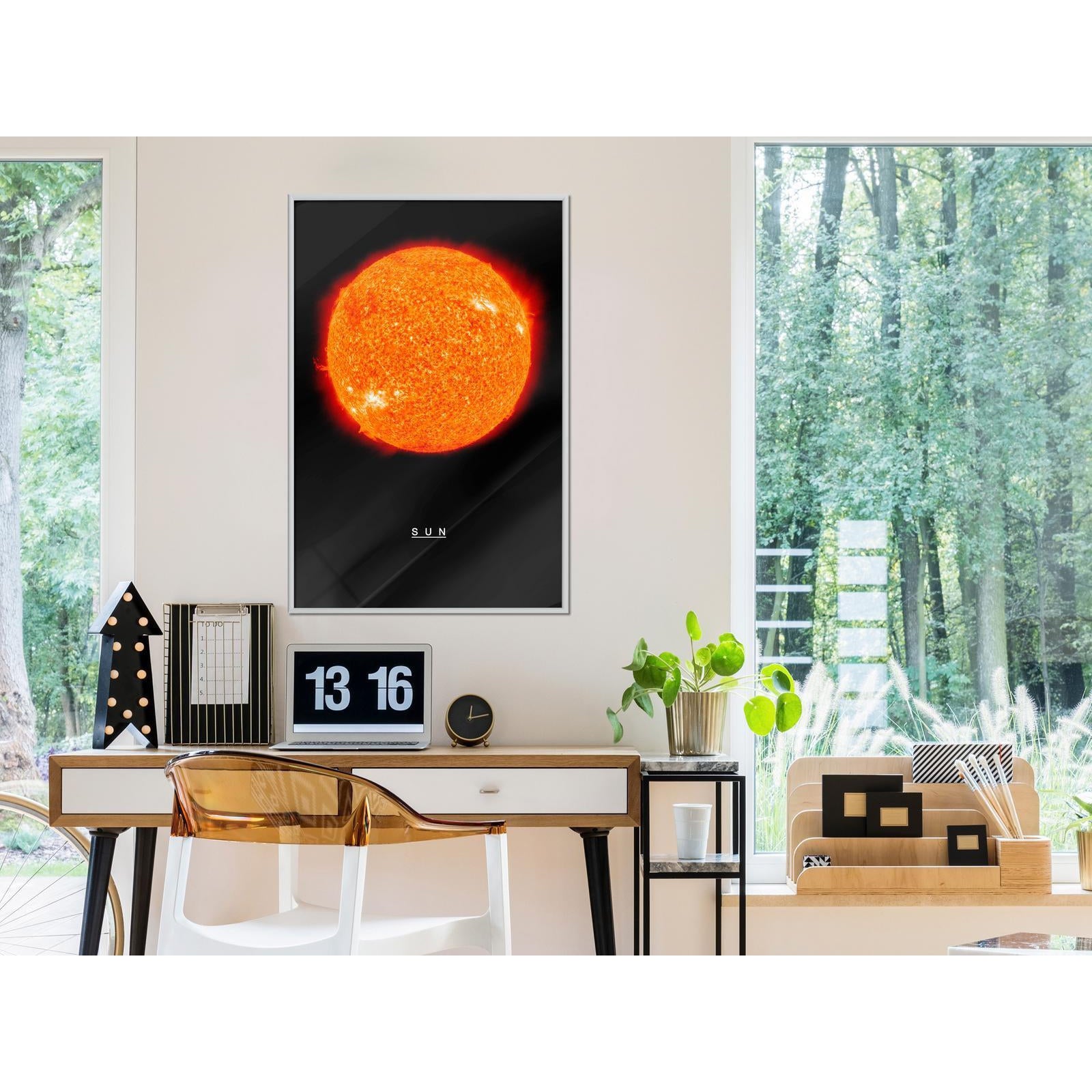 Inramad Poster / Tavla - The Solar System: Sun-Poster Inramad-Artgeist-peaceofhome.se