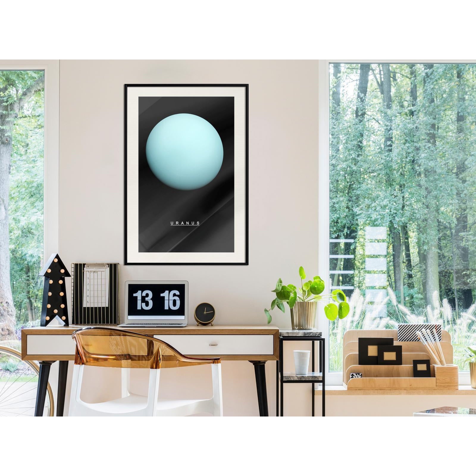 Inramad Poster / Tavla - The Solar System: Uranus-Poster Inramad-Artgeist-peaceofhome.se