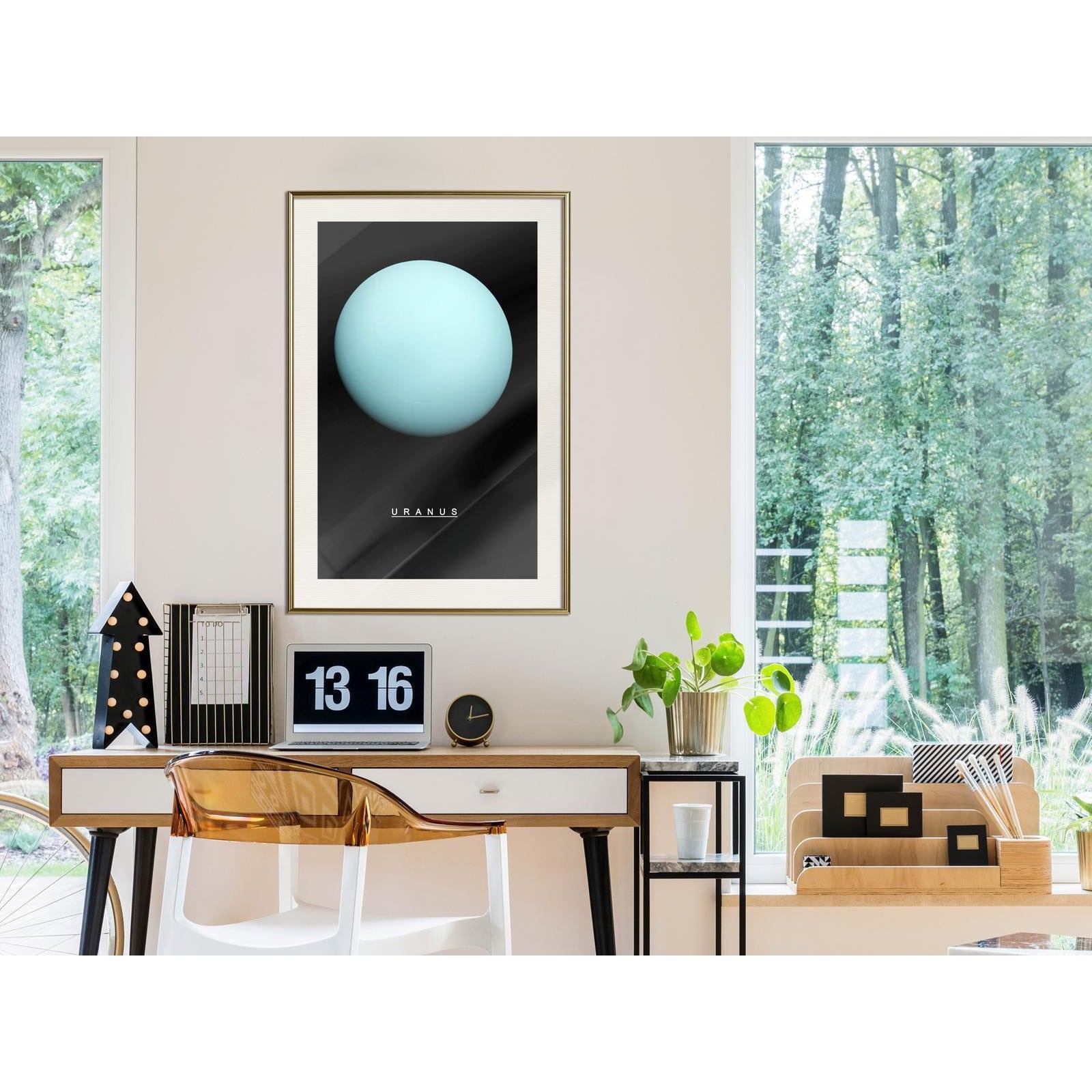 Inramad Poster / Tavla - The Solar System: Uranus-Poster Inramad-Artgeist-peaceofhome.se