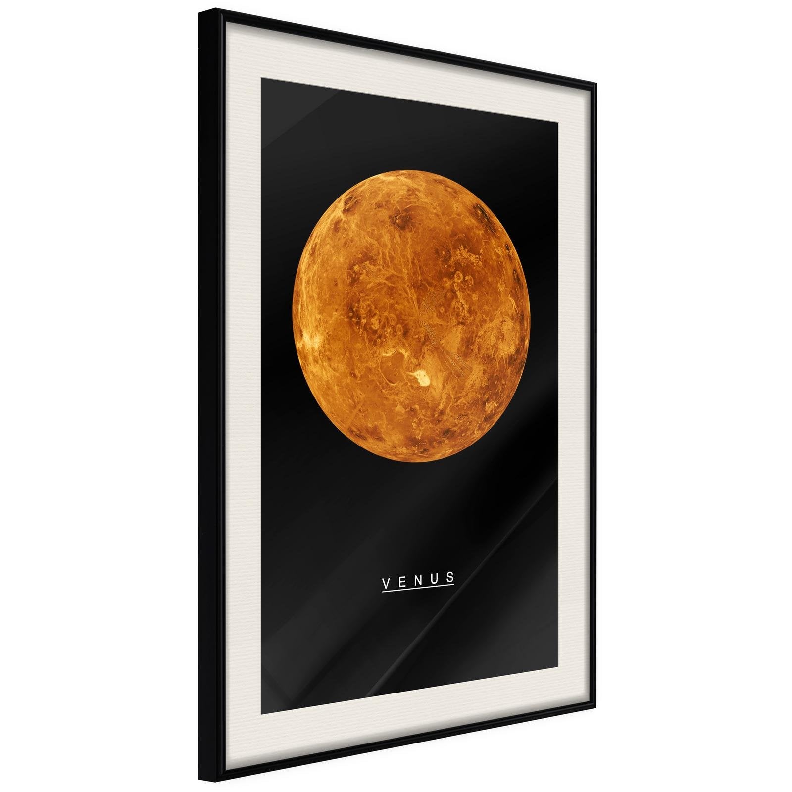 Inramad Poster / Tavla - The Solar System: Venus-Poster Inramad-Artgeist-20x30-Svart ram med passepartout-peaceofhome.se