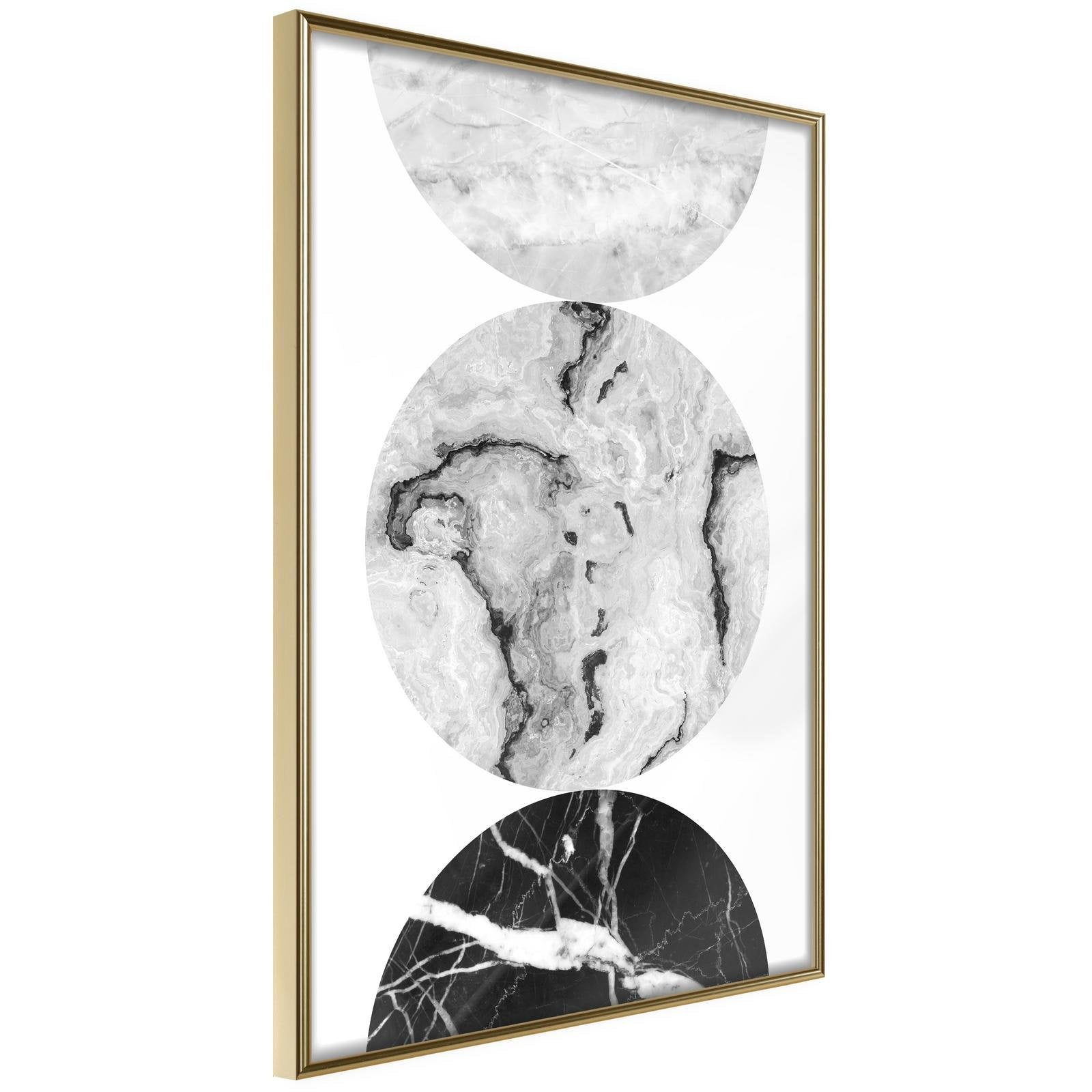 Inramad Poster / Tavla - Three Shades of Marble-Poster Inramad-Artgeist-20x30-Guldram-peaceofhome.se