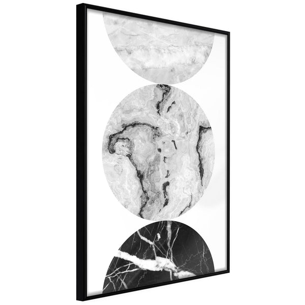 Inramad Poster / Tavla - Three Shades of Marble-Poster Inramad-Artgeist-20x30-Svart ram-peaceofhome.se