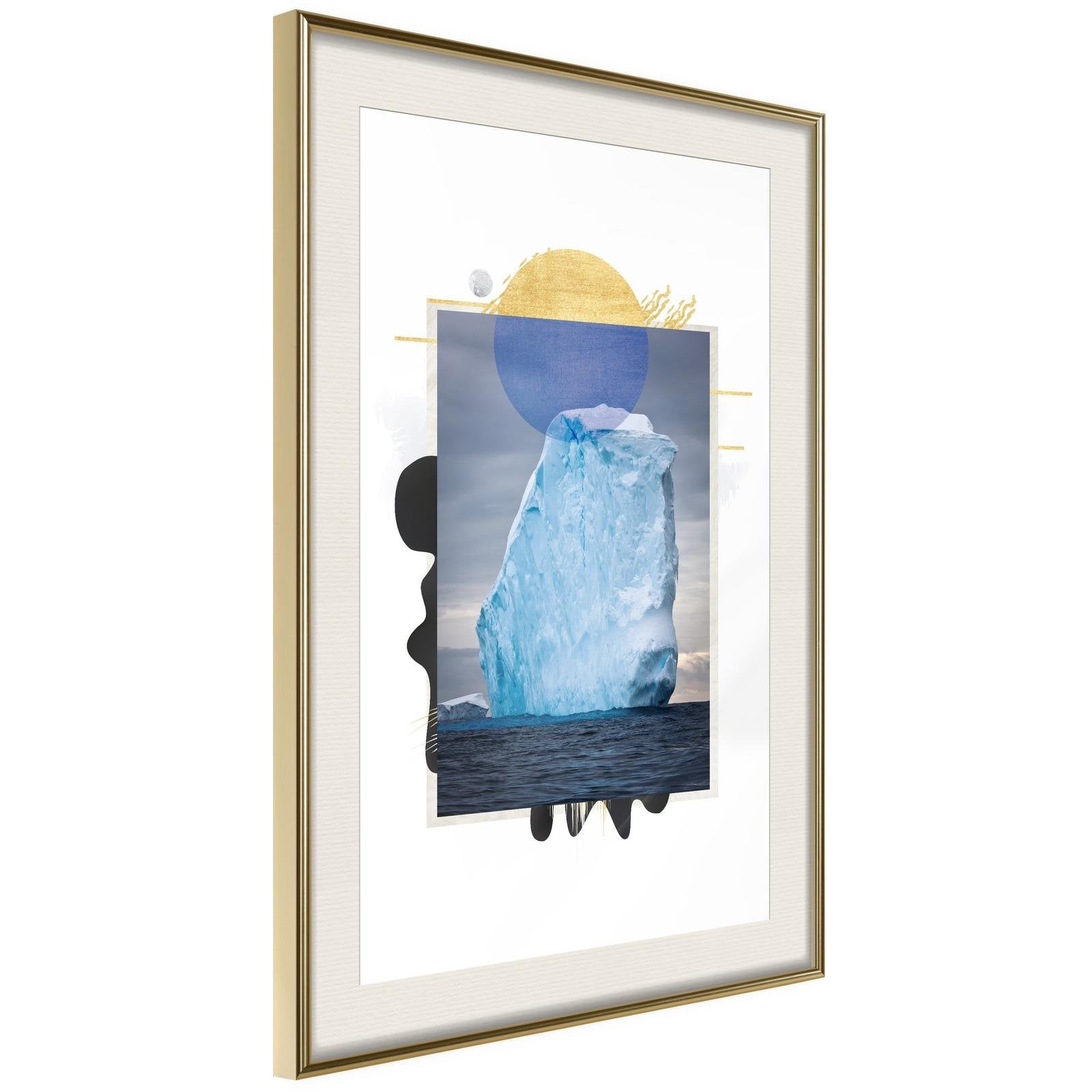 Inramad Poster / Tavla - Tip of the Iceberg-Poster Inramad-Artgeist-20x30-Guldram med passepartout-peaceofhome.se
