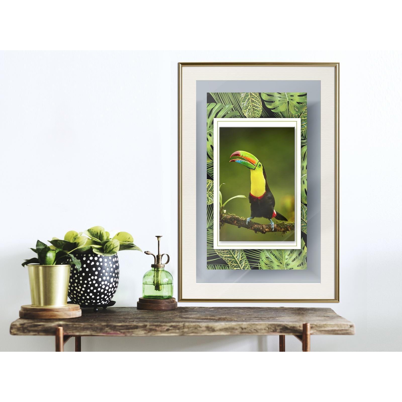 Inramad Poster / Tavla - Toucan in the Frame-Poster Inramad-Artgeist-peaceofhome.se