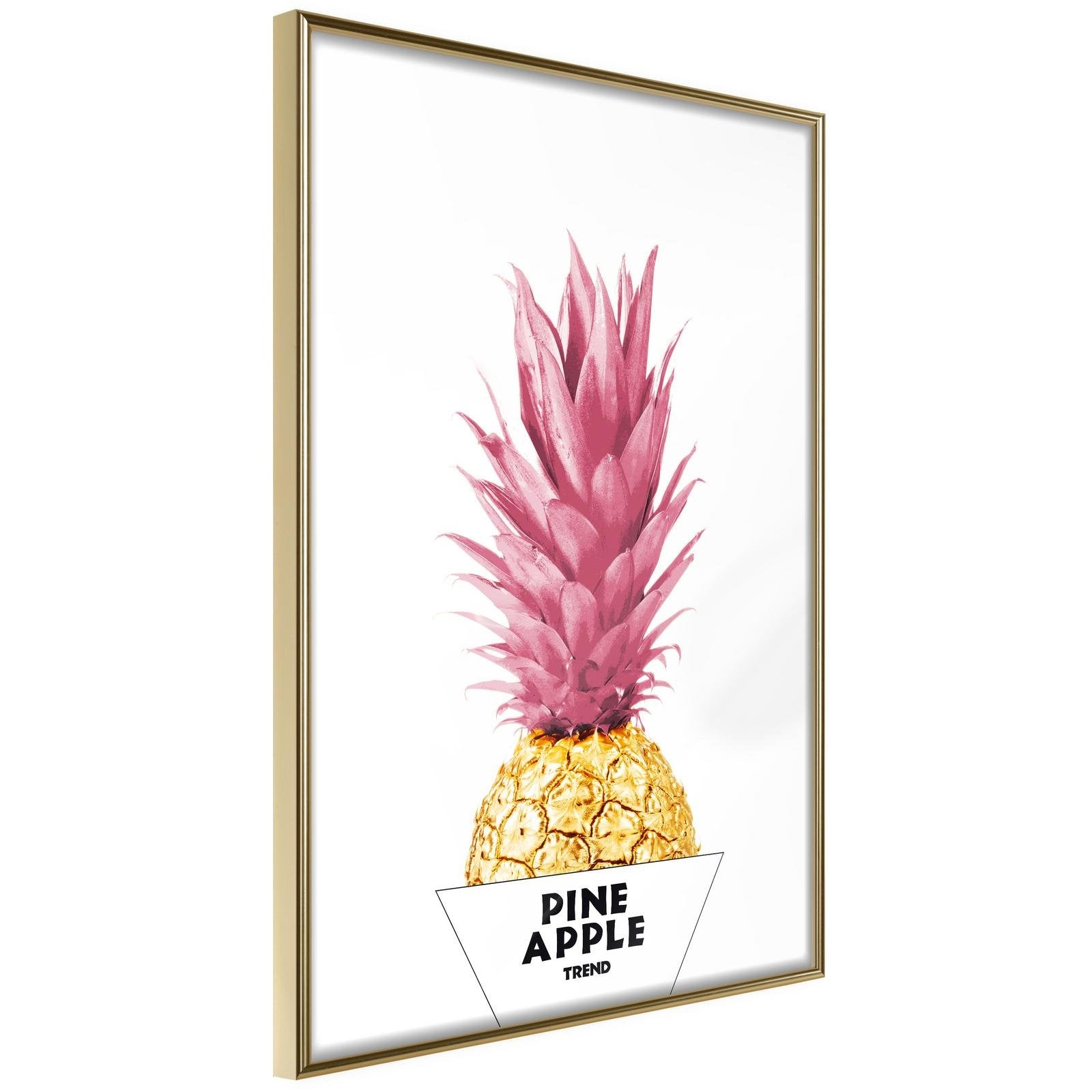 Inramad Poster / Tavla - Trendy Pineapple-Poster Inramad-Artgeist-20x30-Guldram-peaceofhome.se