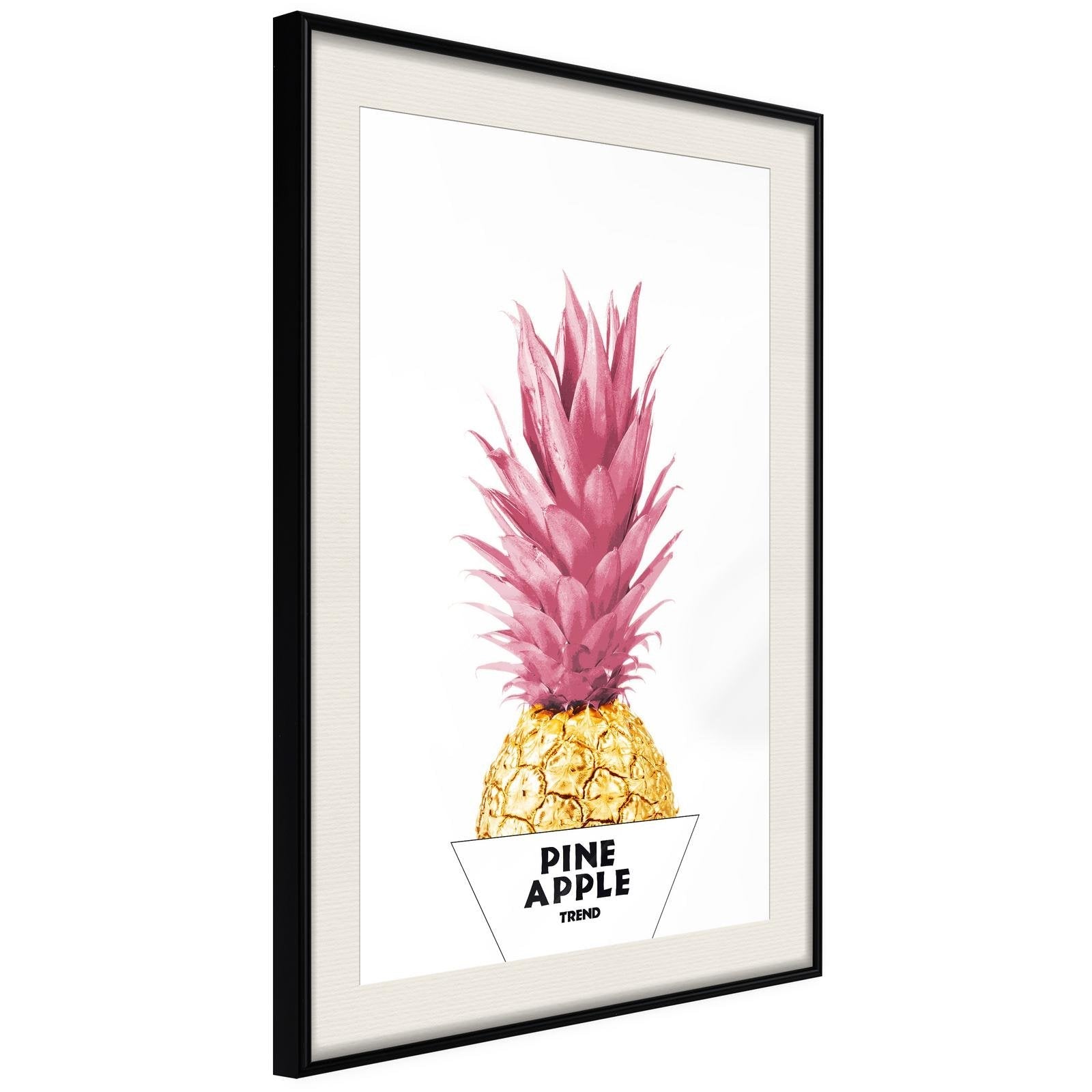 Inramad Poster / Tavla - Trendy Pineapple-Poster Inramad-Artgeist-20x30-Svart ram med passepartout-peaceofhome.se