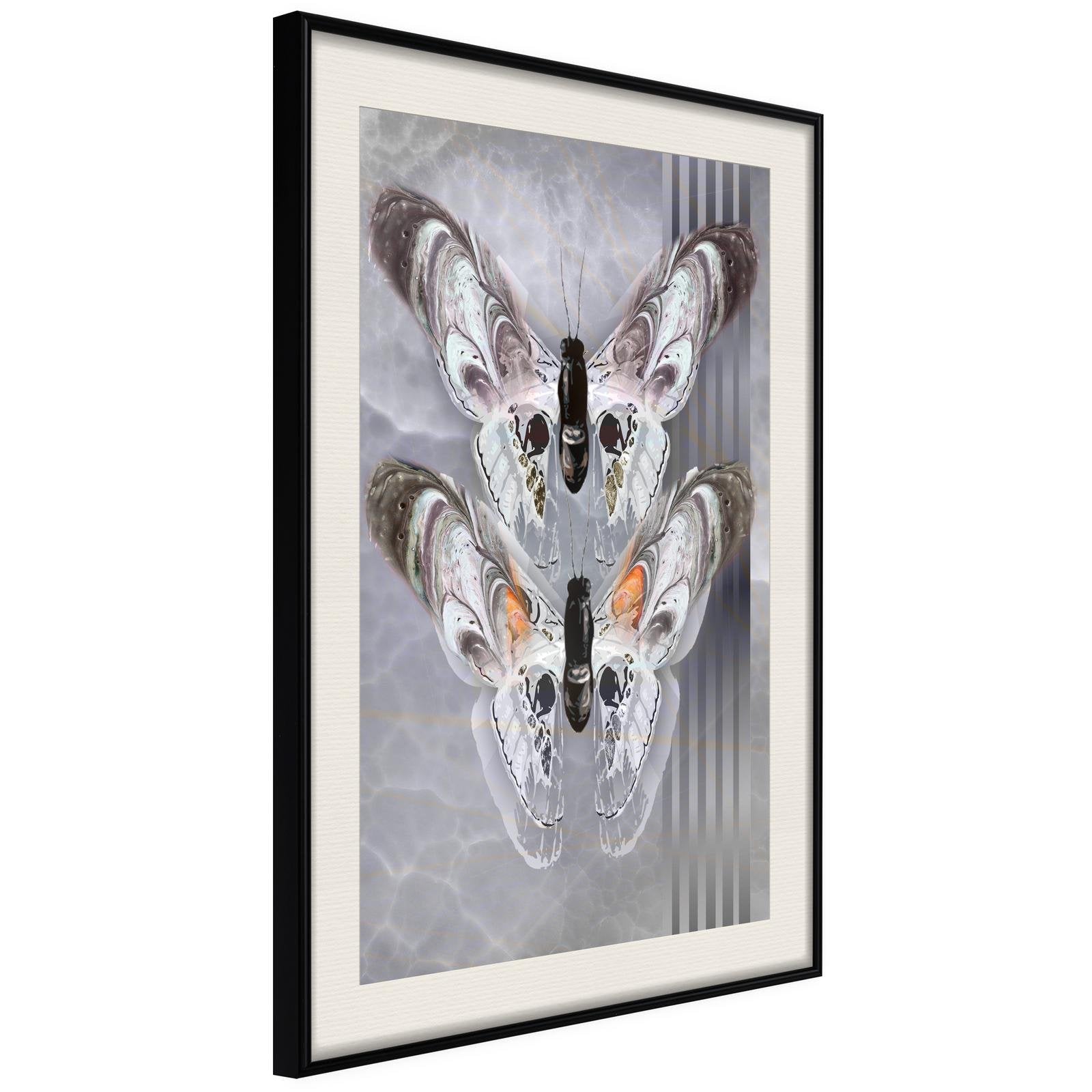 Inramad Poster / Tavla - Two Moths-Poster Inramad-Artgeist-20x30-Svart ram med passepartout-peaceofhome.se