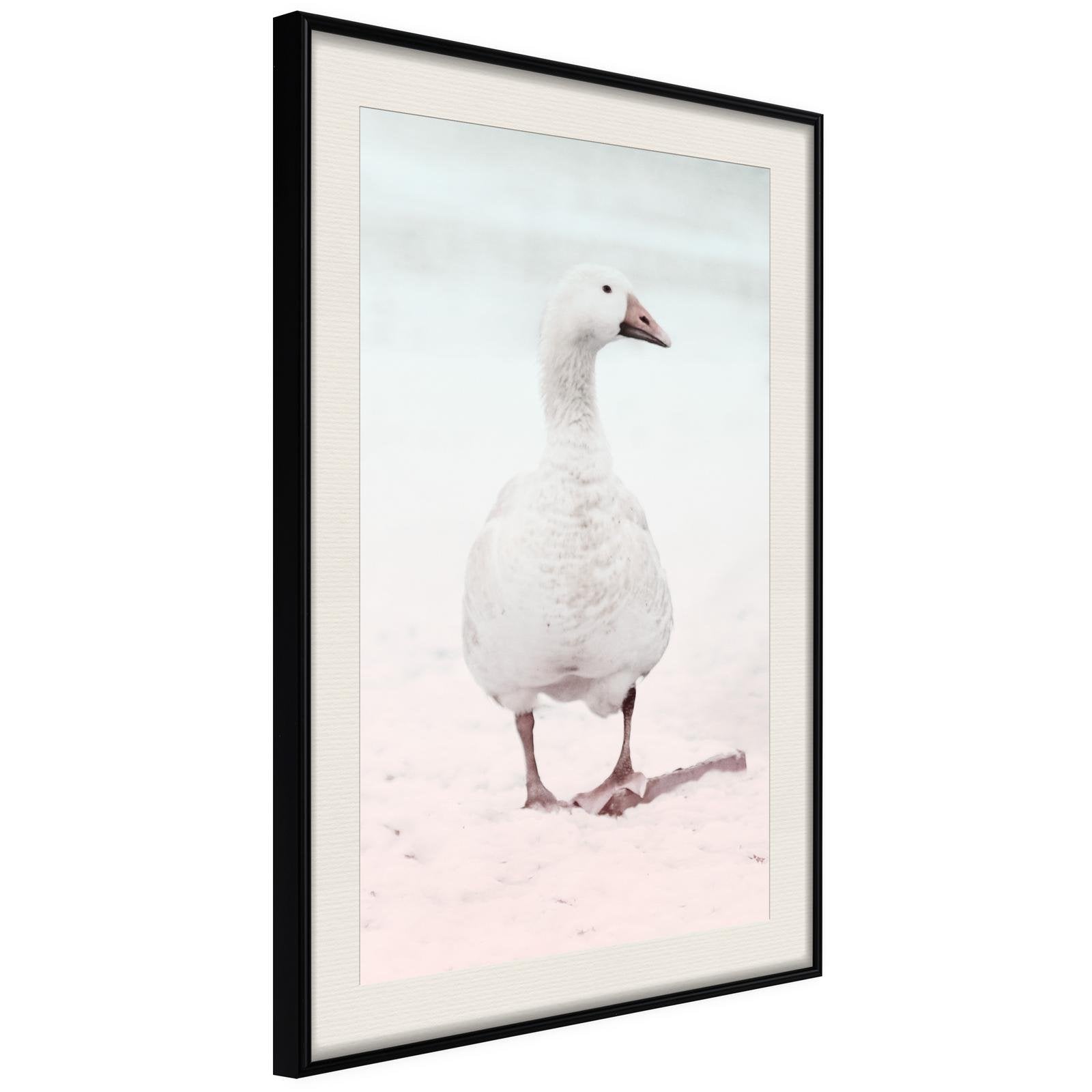 Inramad Poster / Tavla - Walking Goose-Poster Inramad-Artgeist-20x30-Svart ram med passepartout-peaceofhome.se