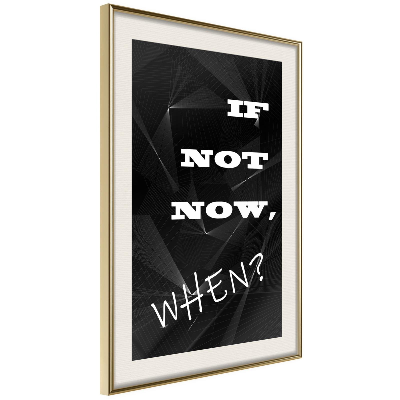 Inramad Poster / Tavla - When?-Poster Inramad-Artgeist-20x30-Guldram med passepartout-peaceofhome.se