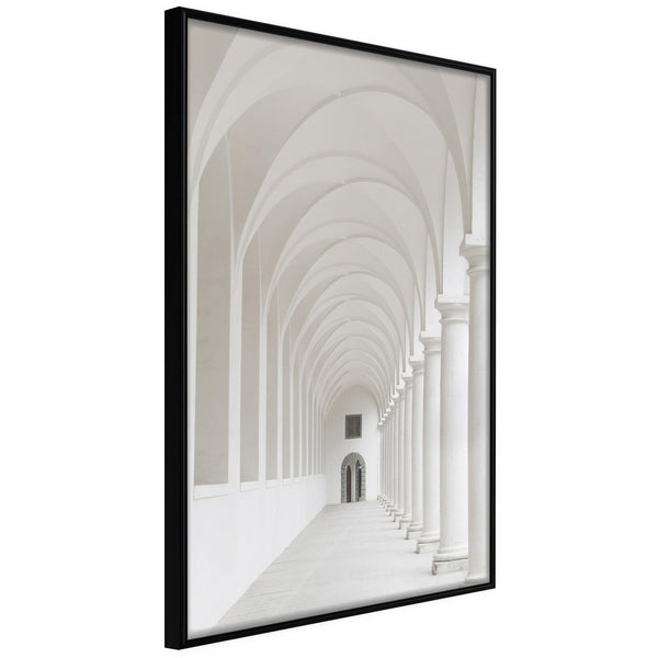 Inramad Poster / Tavla - White Colonnade-Poster Inramad-Artgeist-20x30-Svart ram-peaceofhome.se
