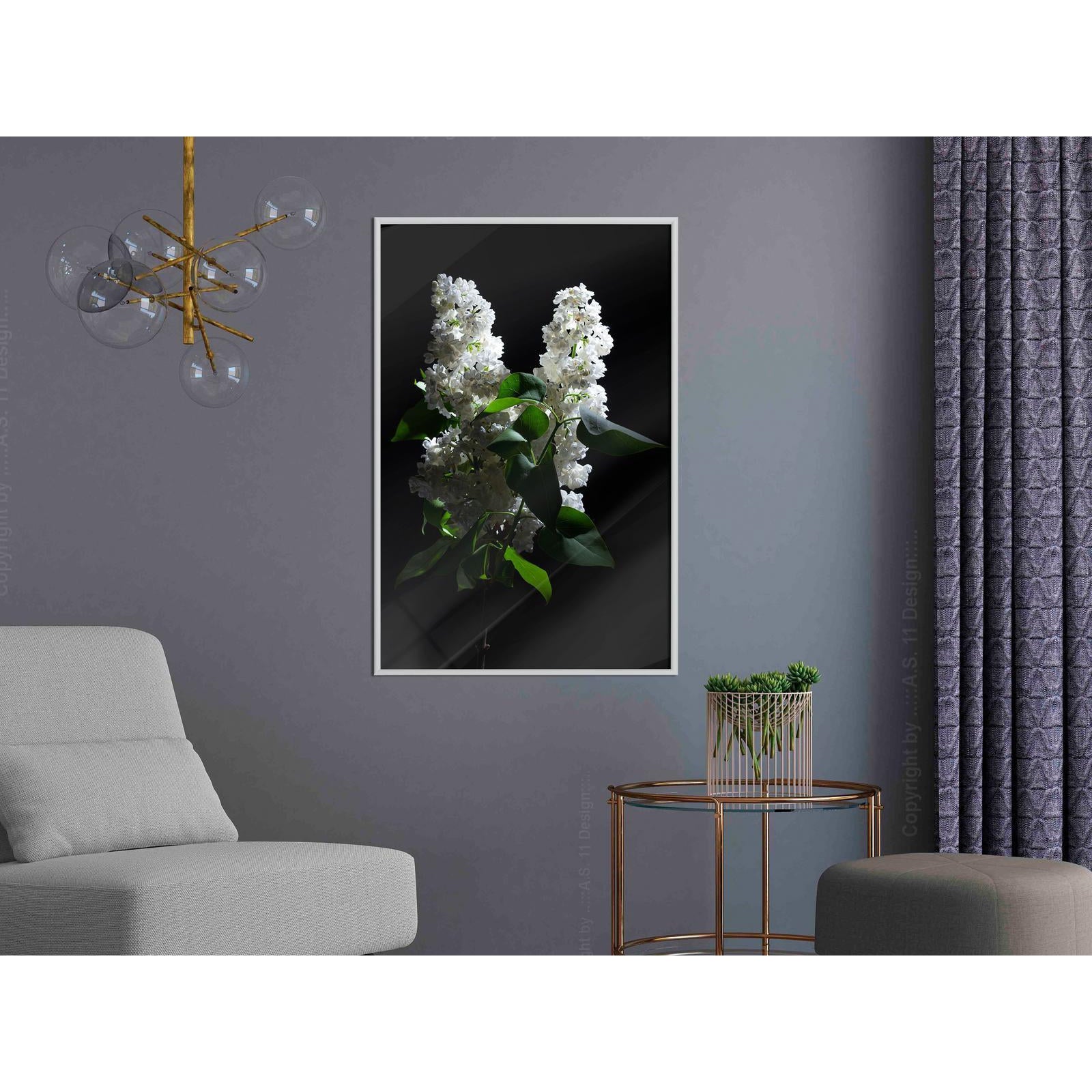 Inramad Poster / Tavla - White Lilac-Poster Inramad-Artgeist-peaceofhome.se