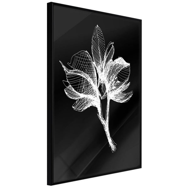 Inramad Poster / Tavla - White Plant-Poster Inramad-Artgeist-20x30-Svart ram-peaceofhome.se