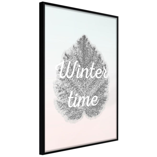 Inramad Poster / Tavla - Winter Leaf-Poster Inramad-Artgeist-20x30-Svart ram-peaceofhome.se
