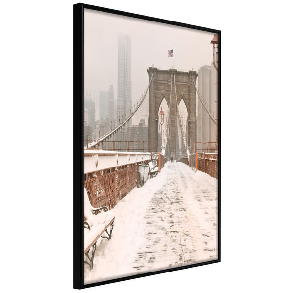 Inramad Poster / Tavla - Winter in New York-Poster Inramad-Artgeist-20x30-Svart ram-peaceofhome.se