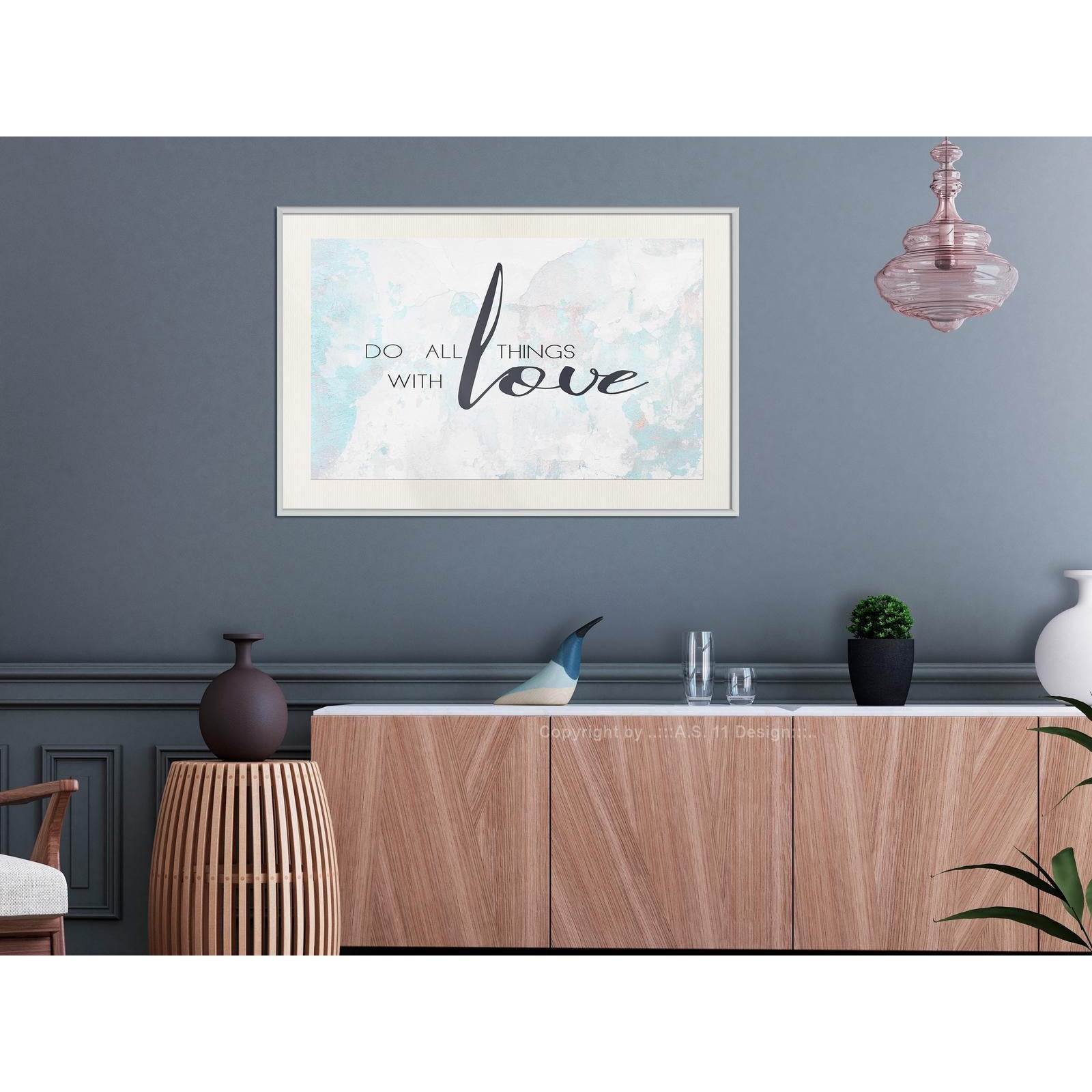 Inramad Poster / Tavla - With Love-Poster Inramad-Artgeist-peaceofhome.se