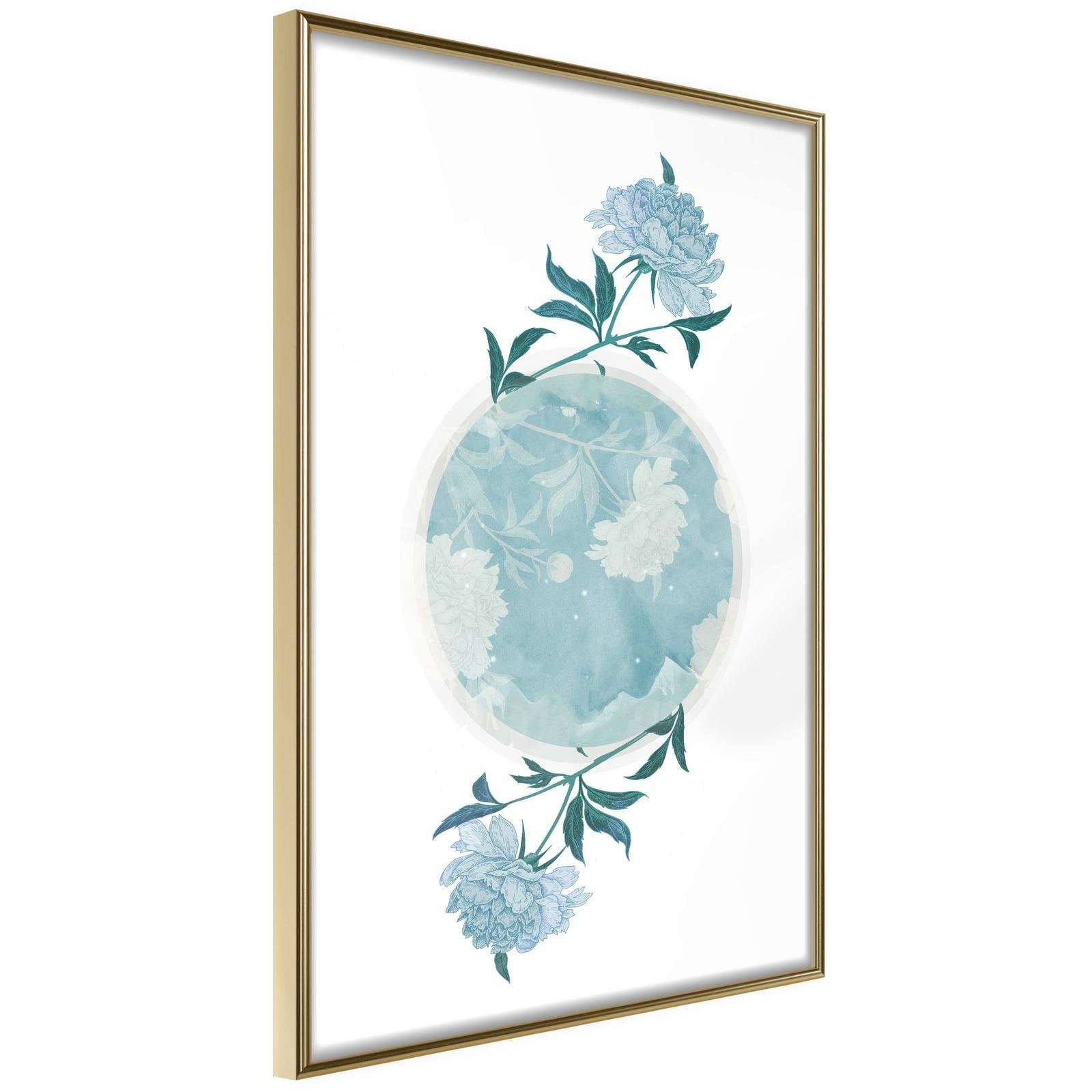 Inramad Poster / Tavla - World in Shades of Blue-Poster Inramad-Artgeist-20x30-Guldram-peaceofhome.se