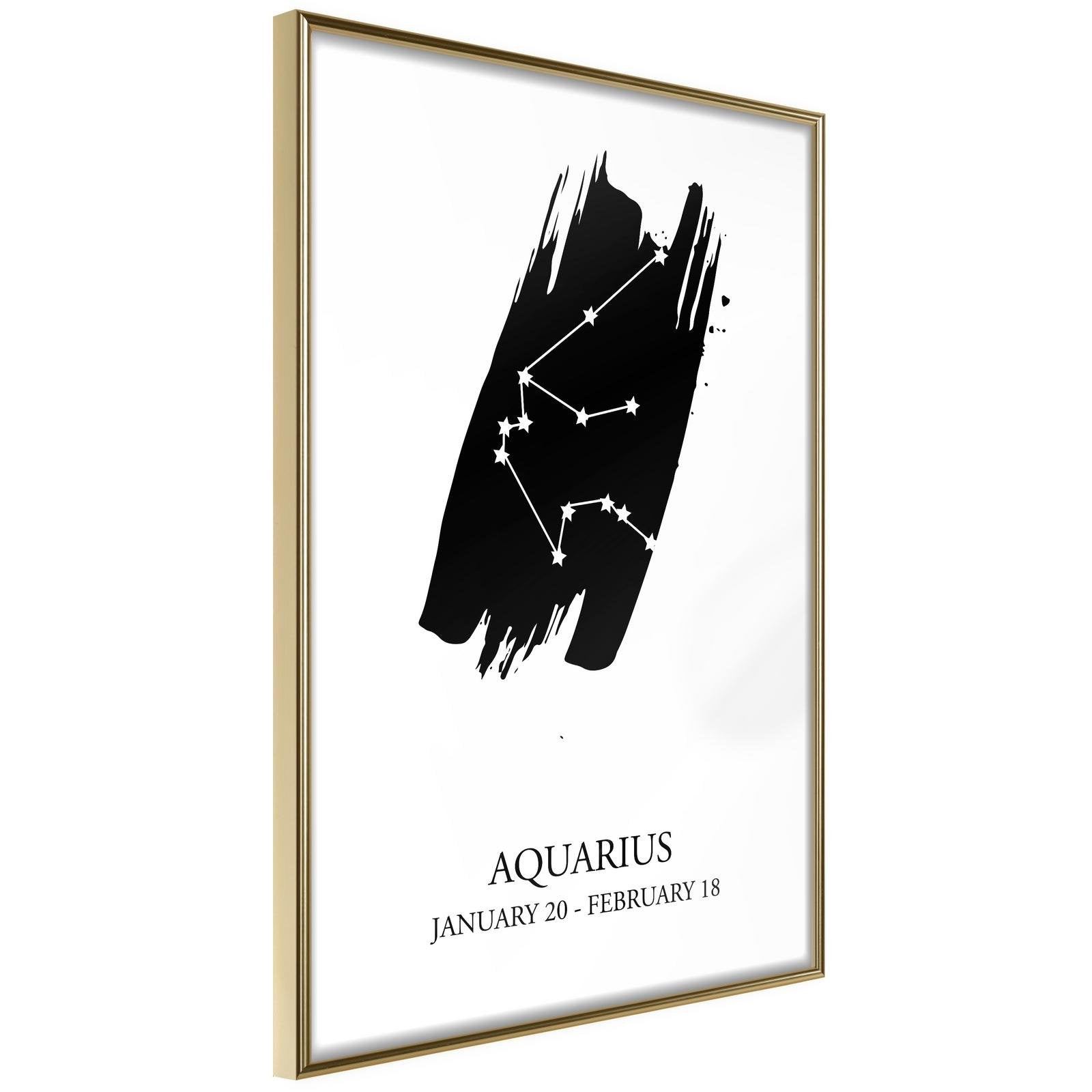 Inramad Poster / Tavla - Zodiac: Aquarius I-Poster Inramad-Artgeist-20x30-Guldram-peaceofhome.se
