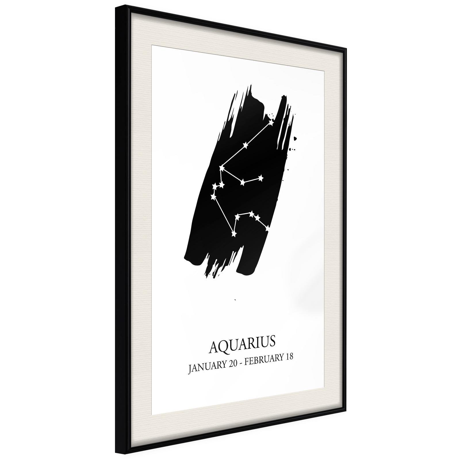 Inramad Poster / Tavla - Zodiac: Aquarius I-Poster Inramad-Artgeist-20x30-Svart ram med passepartout-peaceofhome.se
