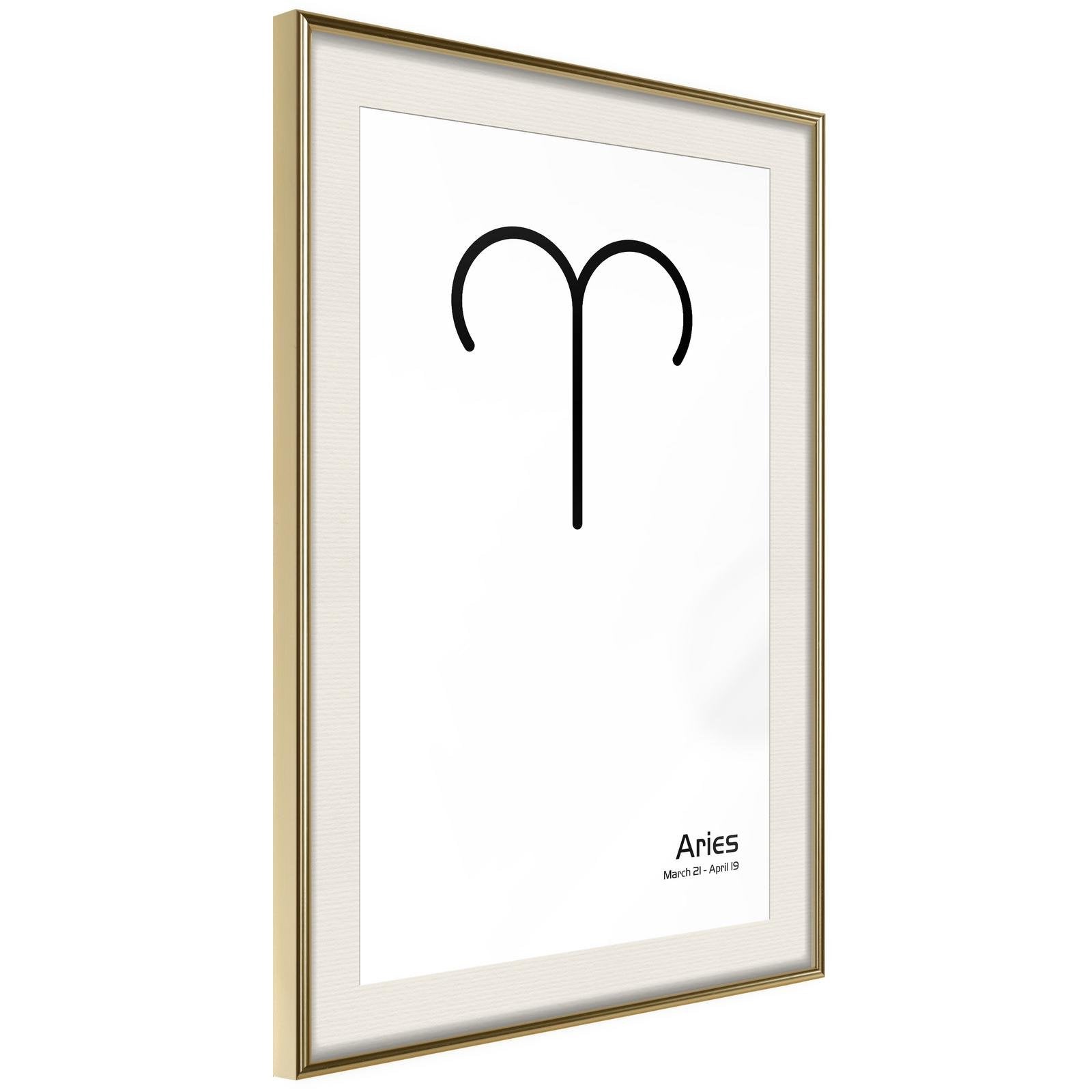 Inramad Poster / Tavla - Zodiac: Aries II-Poster Inramad-Artgeist-20x30-Guldram med passepartout-peaceofhome.se