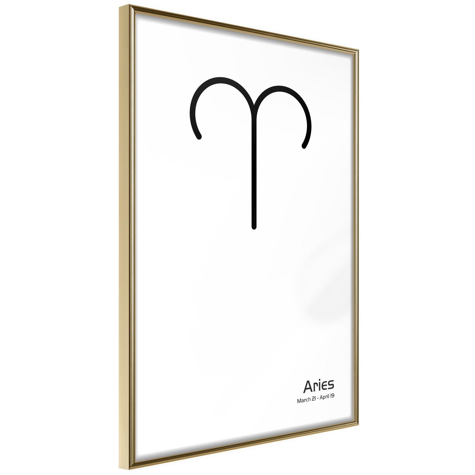 Inramad Poster / Tavla - Zodiac: Aries II-Poster Inramad-Artgeist-20x30-Guldram-peaceofhome.se