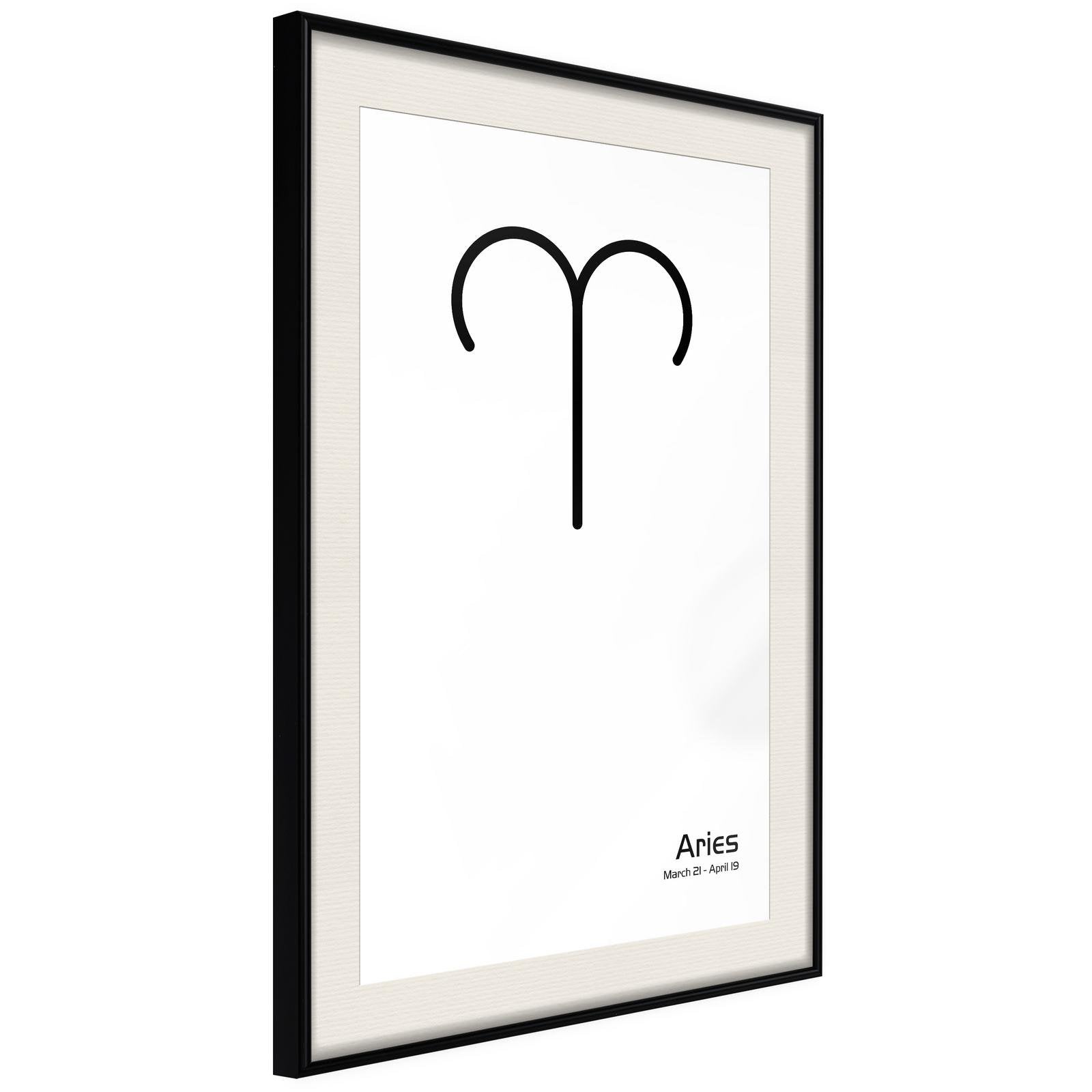 Inramad Poster / Tavla - Zodiac: Aries II-Poster Inramad-Artgeist-20x30-Svart ram med passepartout-peaceofhome.se