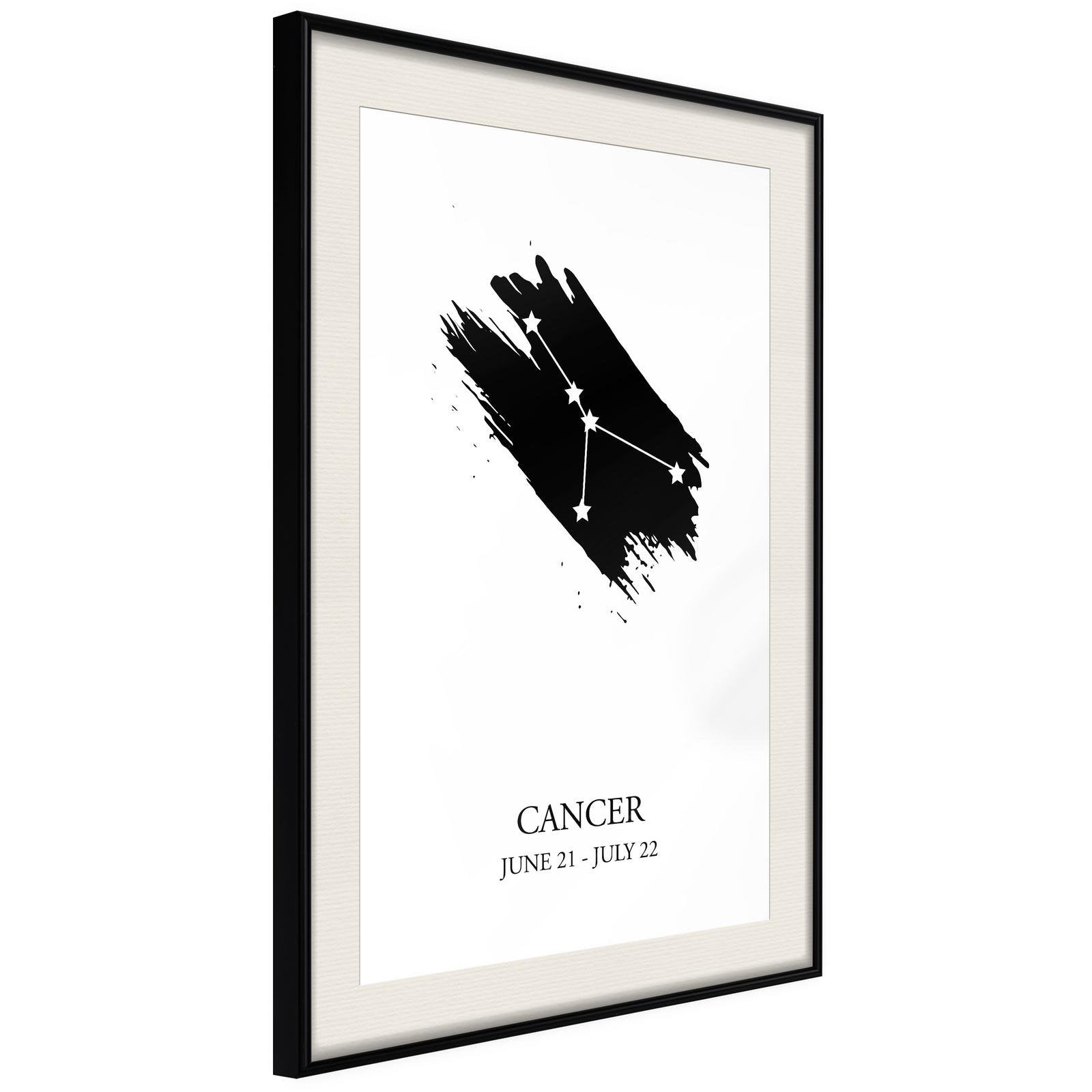 Inramad Poster / Tavla - Zodiac: Cancer I-Poster Inramad-Artgeist-20x30-Svart ram med passepartout-peaceofhome.se