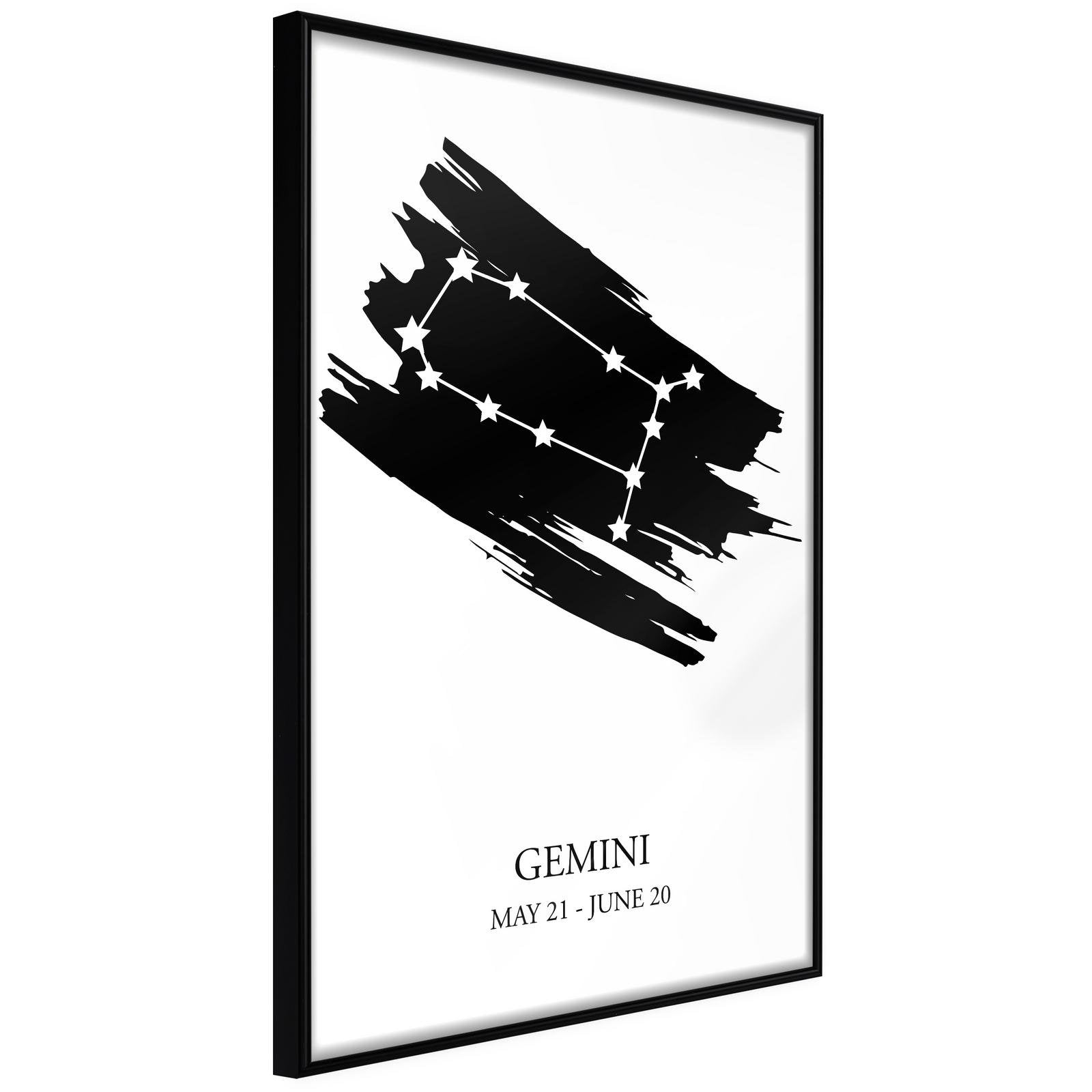 Inramad Poster / Tavla - Zodiac: Gemini I-Poster Inramad-Artgeist-20x30-Svart ram-peaceofhome.se