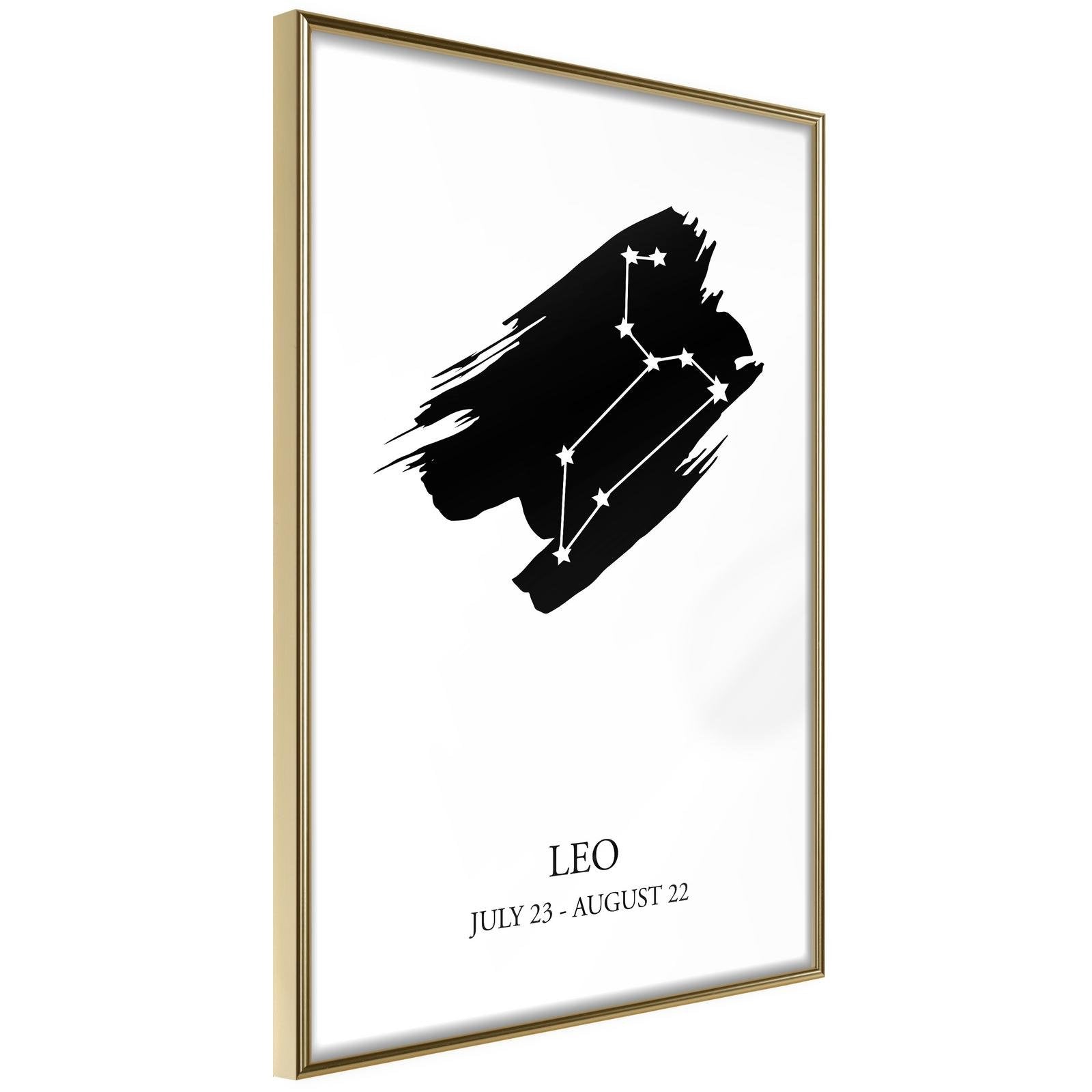 Inramad Poster / Tavla - Zodiac: Leo I-Poster Inramad-Artgeist-20x30-Guldram-peaceofhome.se