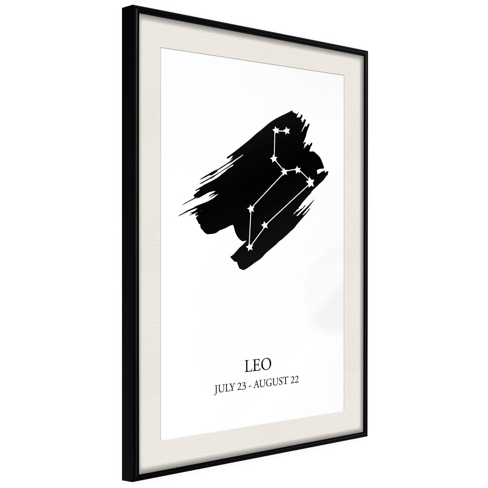 Inramad Poster / Tavla - Zodiac: Leo I-Poster Inramad-Artgeist-20x30-Svart ram med passepartout-peaceofhome.se