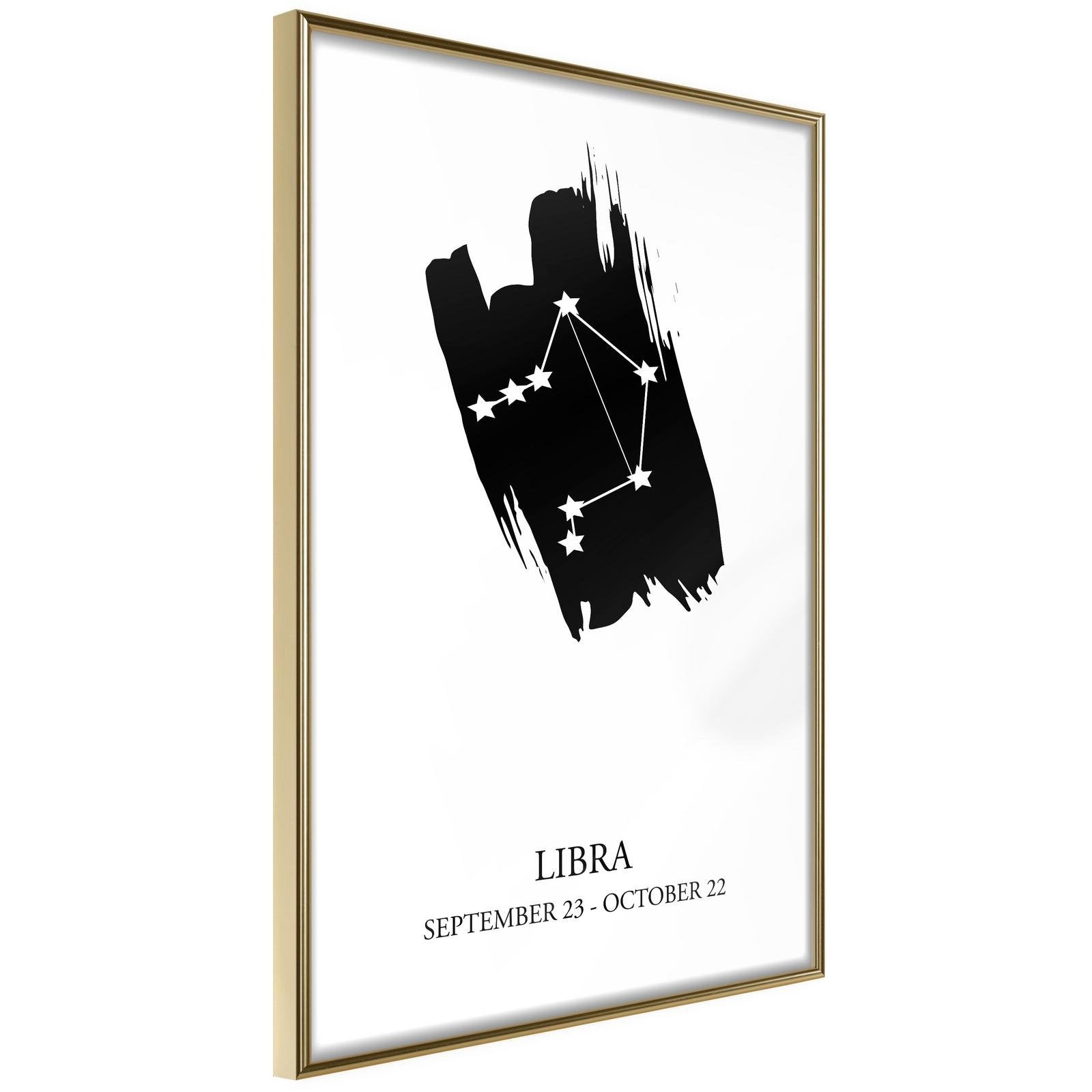 Inramad Poster / Tavla - Zodiac: Libra I-Poster Inramad-Artgeist-20x30-Guldram-peaceofhome.se
