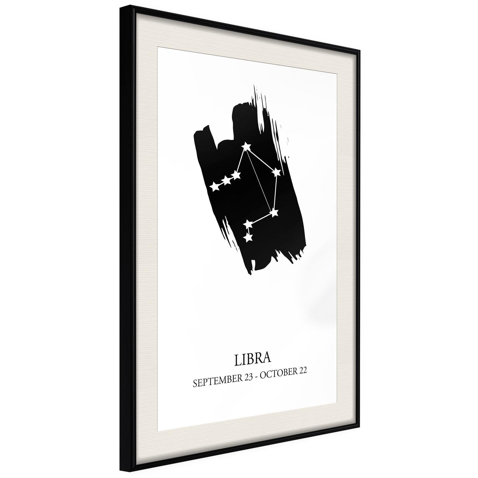 Inramad Poster / Tavla - Zodiac: Libra I-Poster Inramad-Artgeist-20x30-Svart ram med passepartout-peaceofhome.se