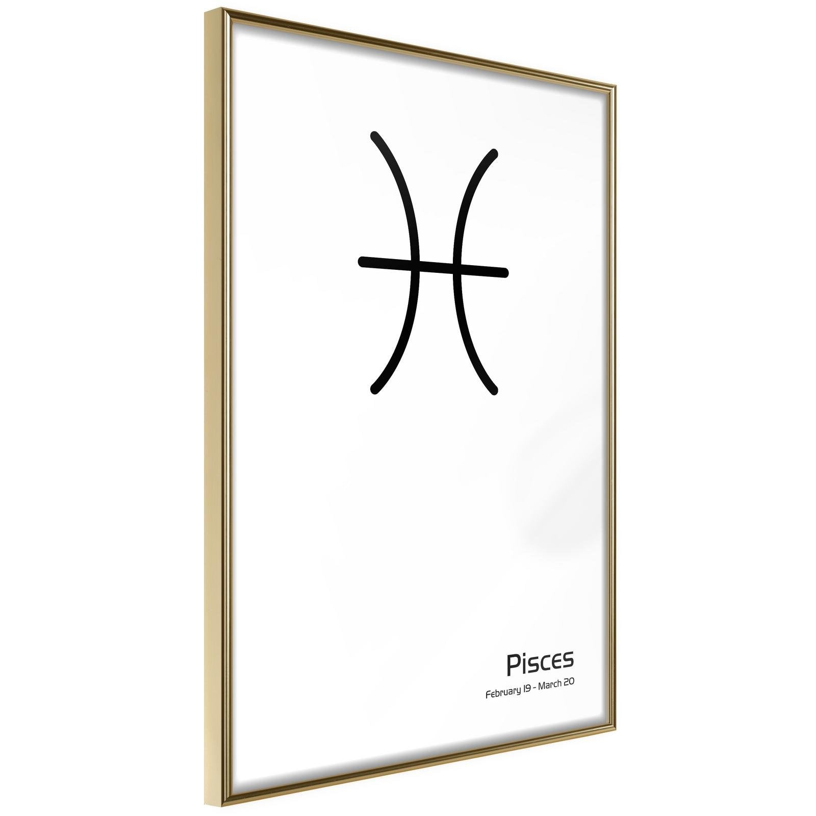 Inramad Poster / Tavla - Zodiac: Pisces II-Poster Inramad-Artgeist-20x30-Guldram-peaceofhome.se