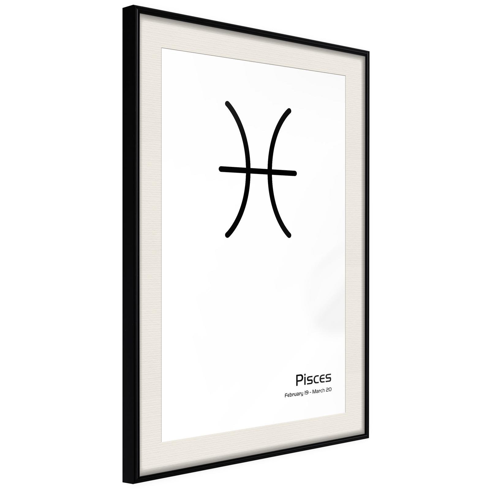 Inramad Poster / Tavla - Zodiac: Pisces II-Poster Inramad-Artgeist-20x30-Svart ram med passepartout-peaceofhome.se