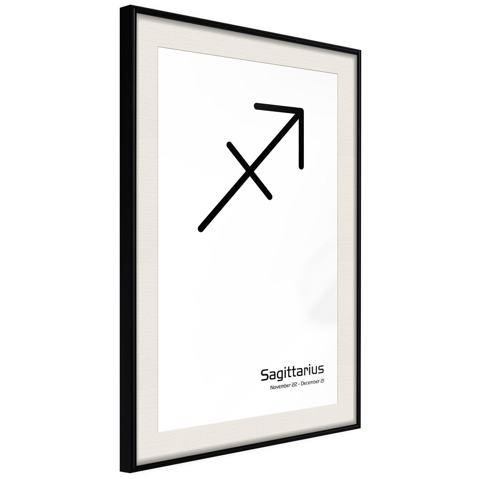 Inramad Poster / Tavla - Zodiac: Sagittarius II-Poster Inramad-Artgeist-20x30-Svart ram med passepartout-peaceofhome.se