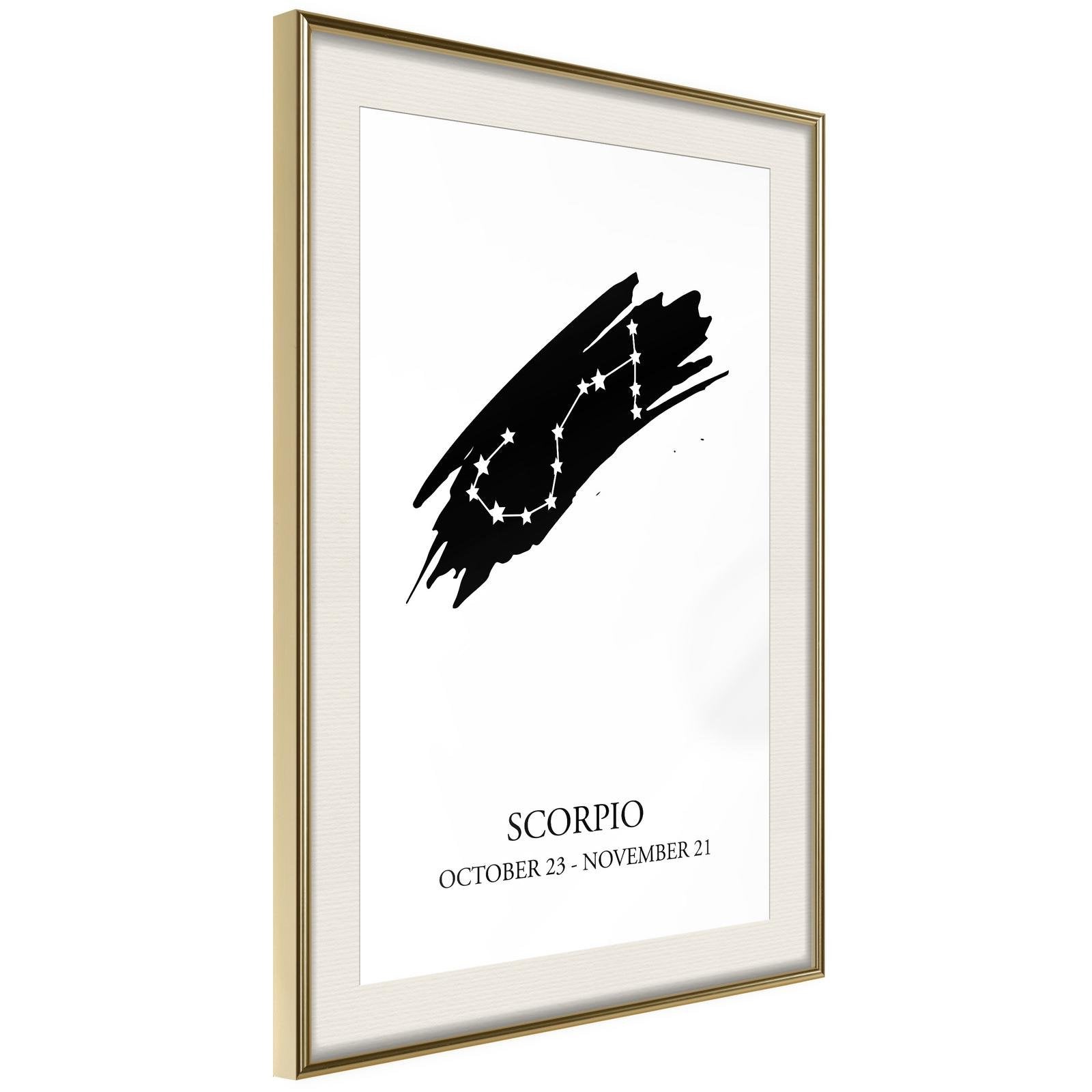 Inramad Poster / Tavla - Zodiac: Scorpio I-Poster Inramad-Artgeist-20x30-Guldram med passepartout-peaceofhome.se