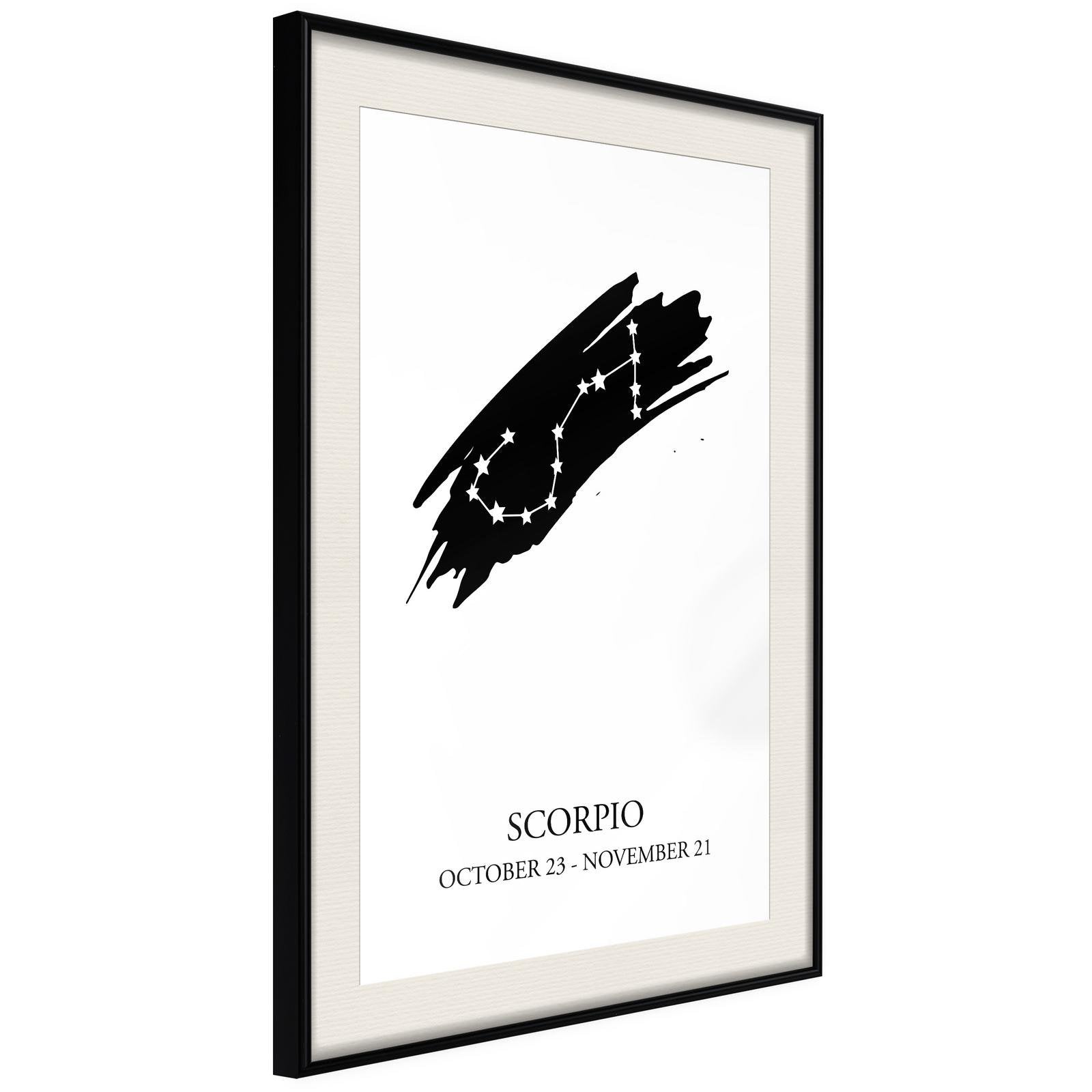 Inramad Poster / Tavla - Zodiac: Scorpio I-Poster Inramad-Artgeist-20x30-Svart ram med passepartout-peaceofhome.se