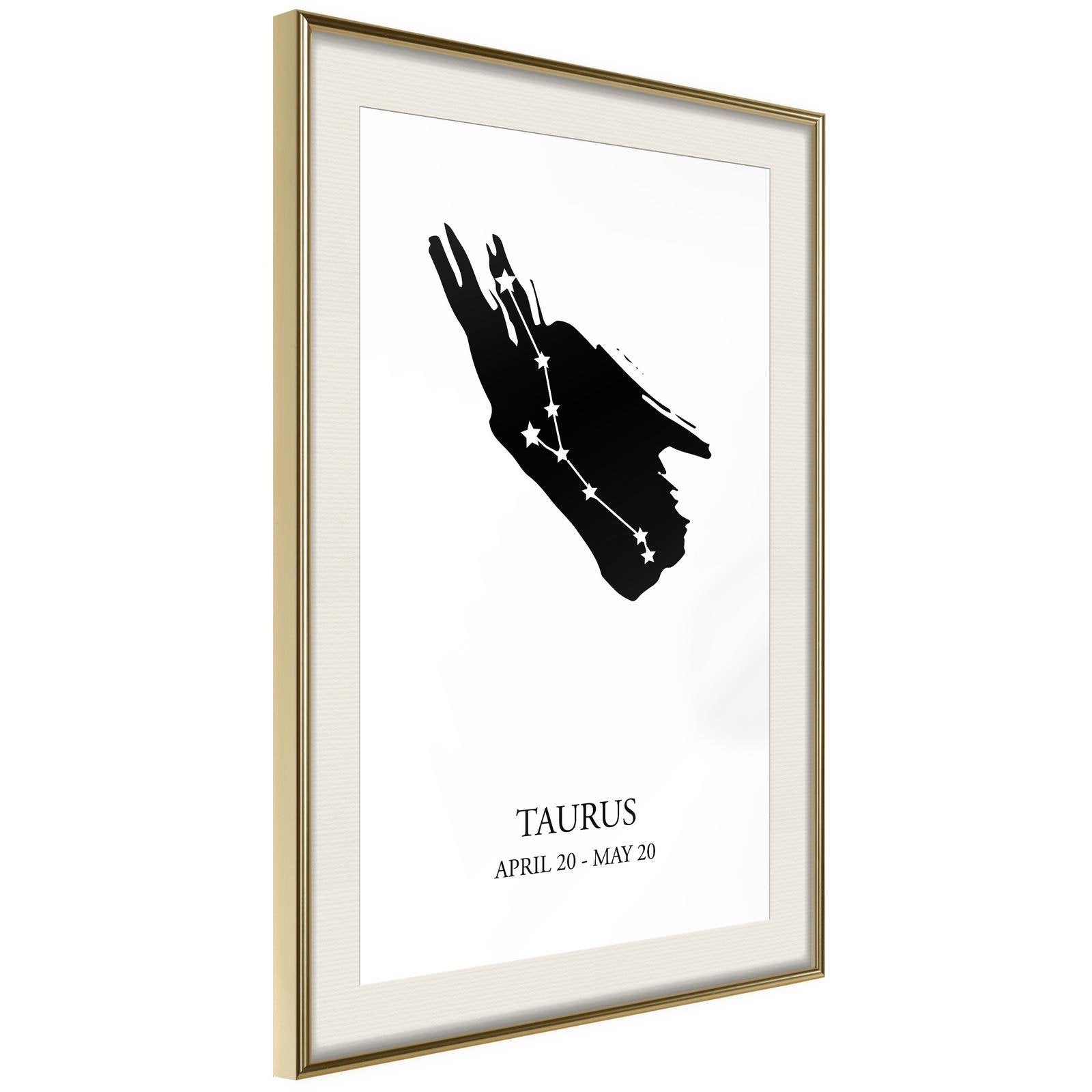 Inramad Poster / Tavla - Zodiac: Taurus I-Poster Inramad-Artgeist-20x30-Guldram med passepartout-peaceofhome.se