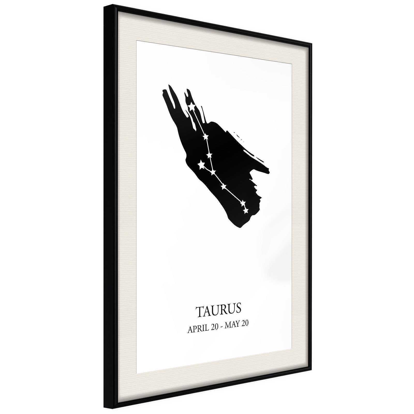 Inramad Poster / Tavla - Zodiac: Taurus I-Poster Inramad-Artgeist-20x30-Svart ram med passepartout-peaceofhome.se