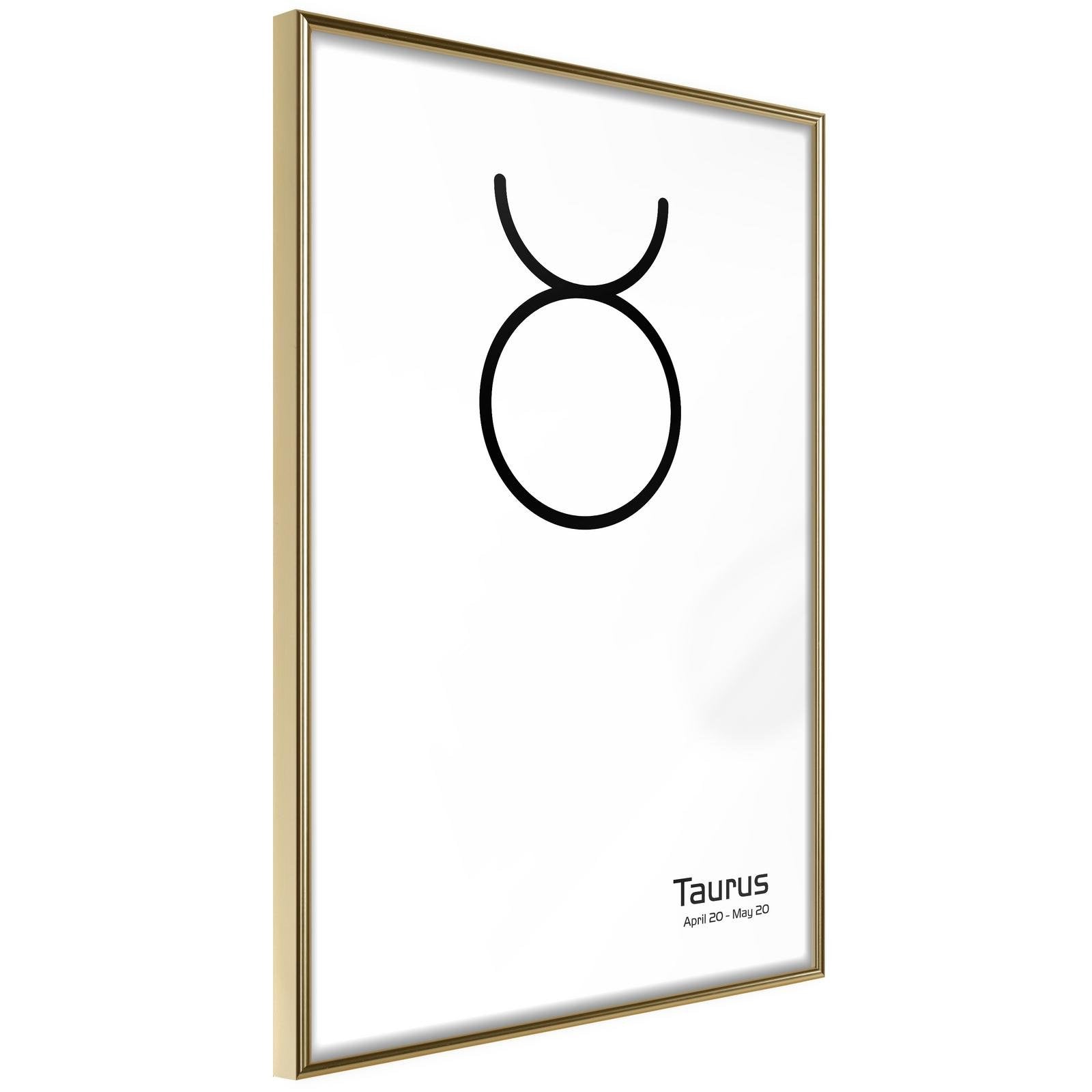 Inramad Poster / Tavla - Zodiac: Taurus II-Poster Inramad-Artgeist-20x30-Guldram-peaceofhome.se