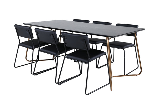 KENTH PETRA Matbord 190x90 + 6 stolar-Venture Home-peaceofhome.se