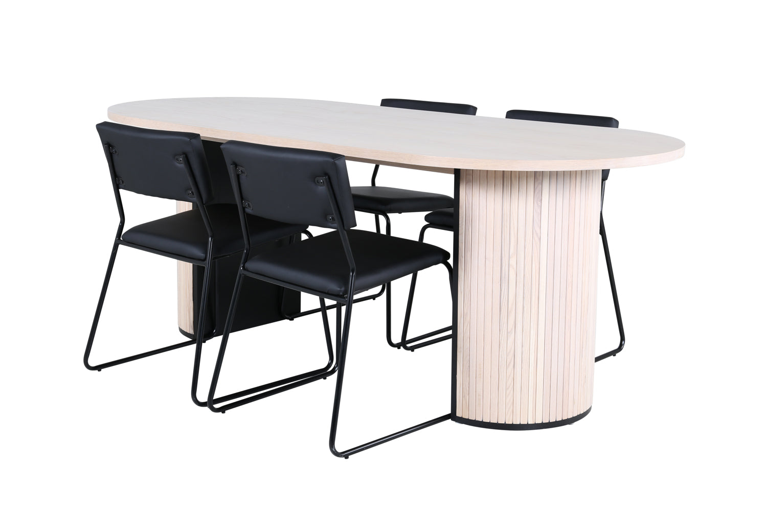 KENTH BIANCA Matbord 200x90 + 4 stolar-Venture Home-peaceofhome.se