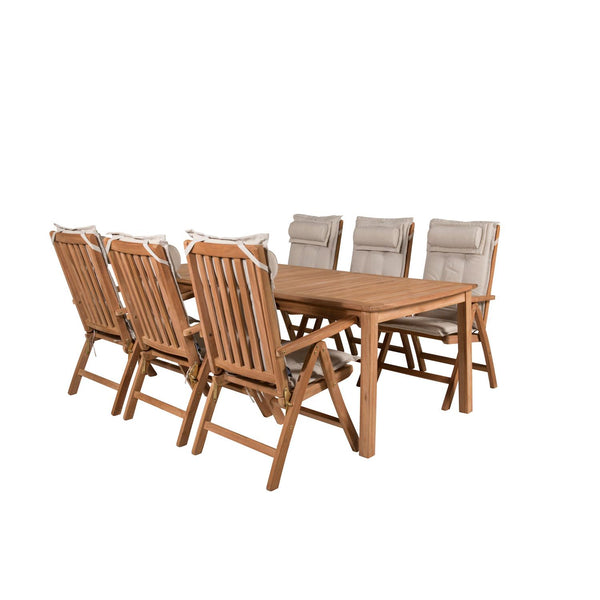 KENYA Matbord 220x100 cm + 6 stolar | Utemöbler-Table Set-Venture Home-peaceofhome.se