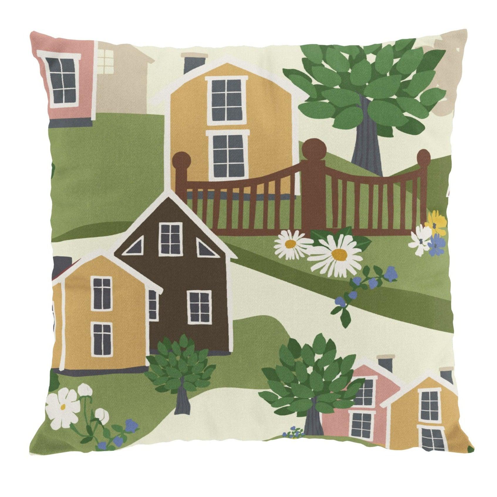 Katthult Kuddfodral 47x47 cm-Kuddfodral-Arvidssons Textil-Gul-Grön-peaceofhome.se