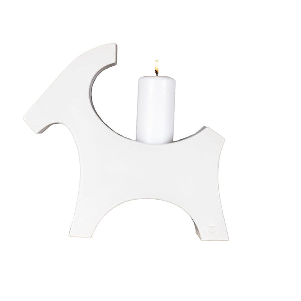 Keramikbock för blockljus - Vit-Ljusstake-Rotor Design-peaceofhome.se