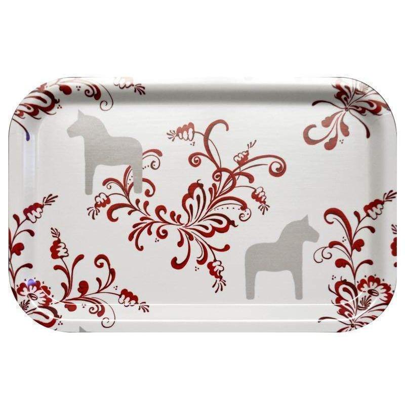 Kurbits Bricka-Bricka-Arvidssons Textil-Beige-Röd-peaceofhome.se